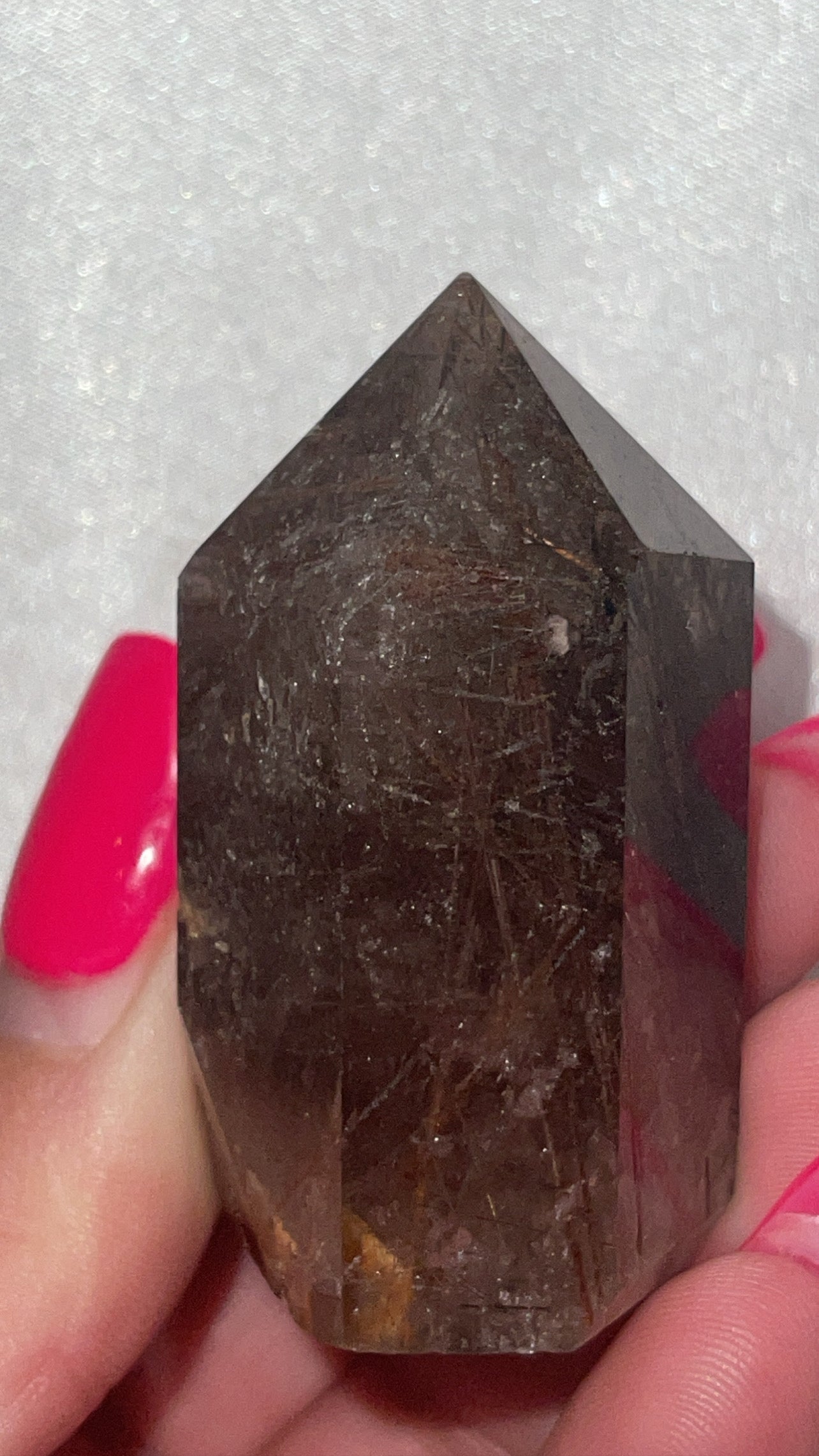 Rare Red Copper Rutile Quartz AAA Tower