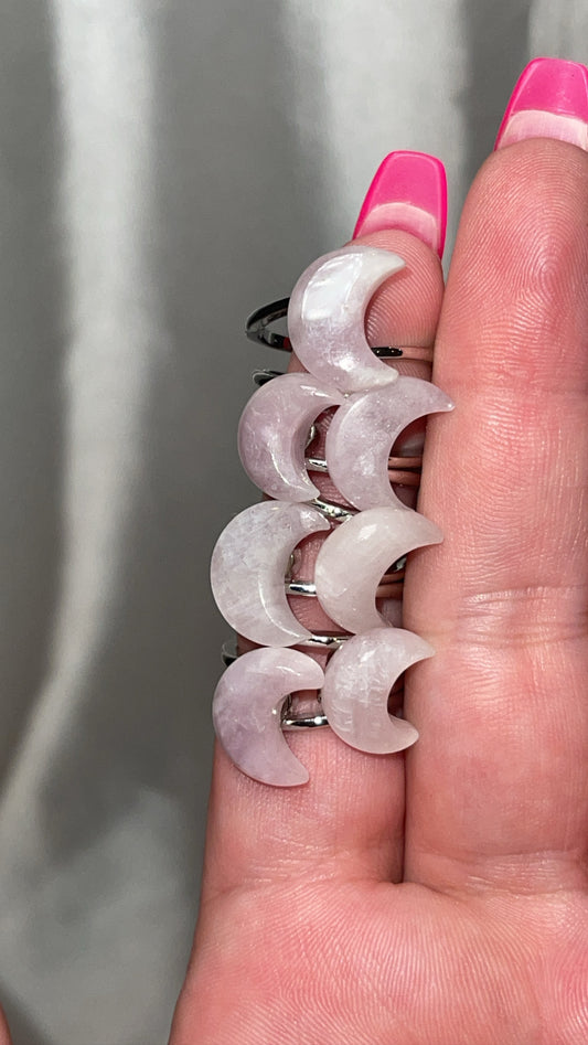 Kunzite Moon Adjustable Ring