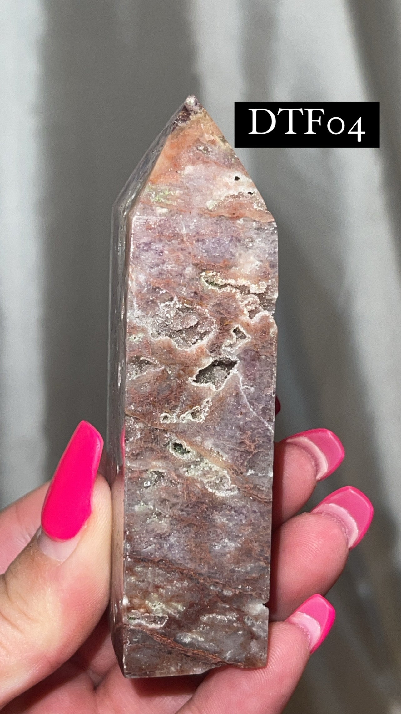 Druzy Sphalerite with Pink & Purple Fluorite Tower