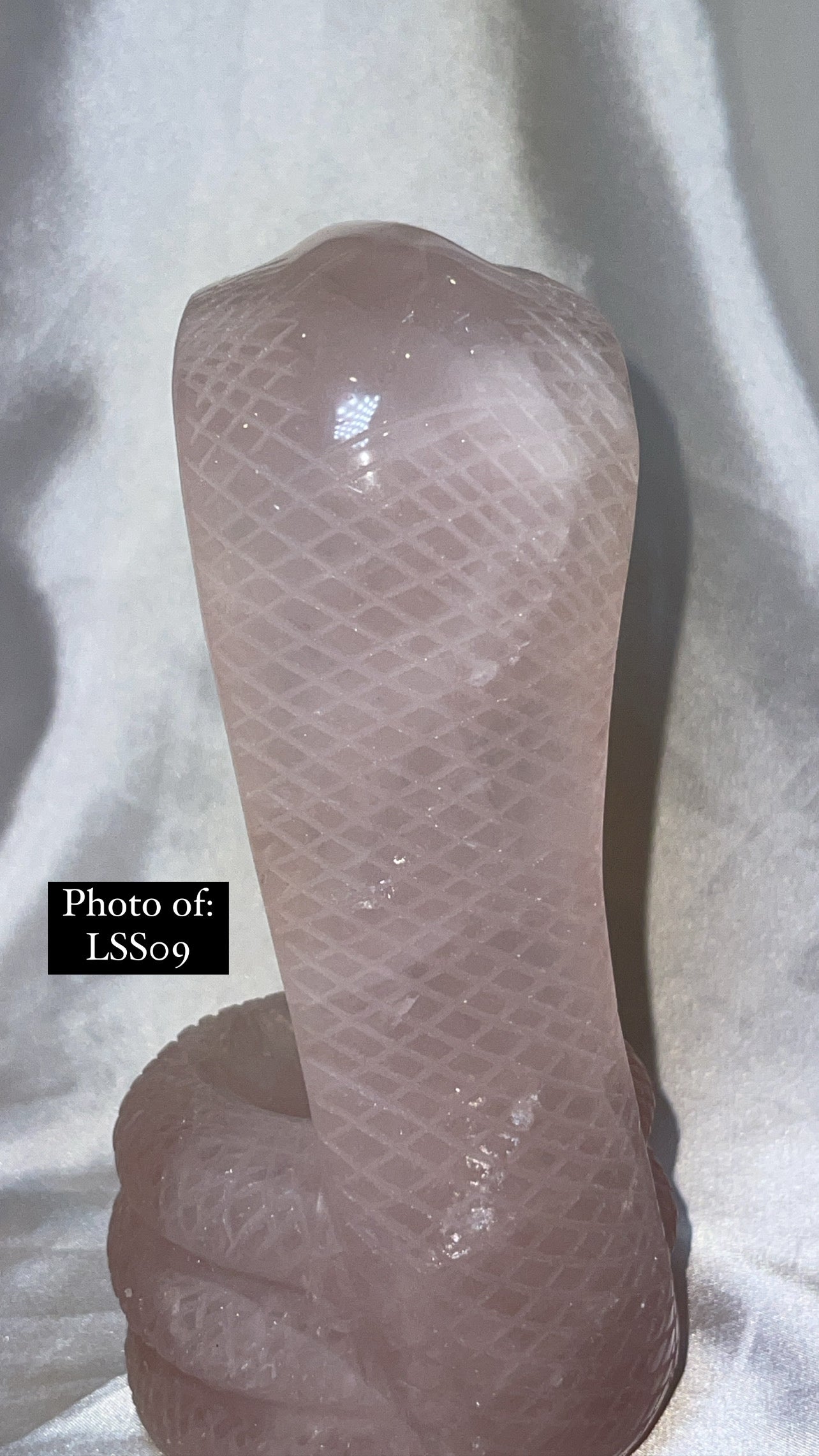 Rose Quartz Large Snake Sphere Holder Carving