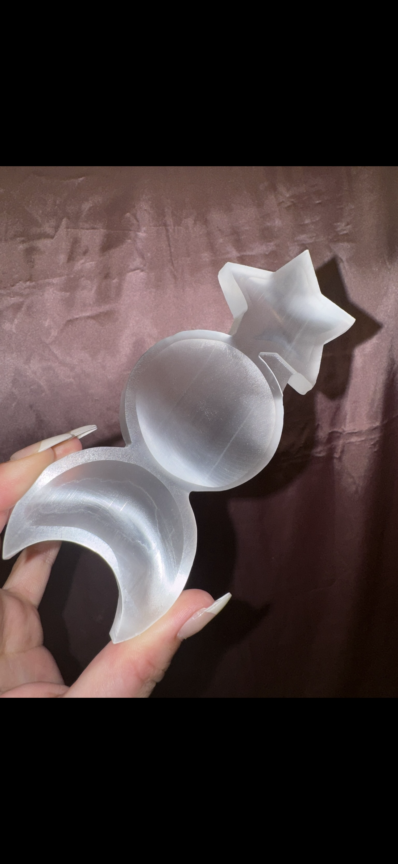 Selenite Triple Moon Bowl