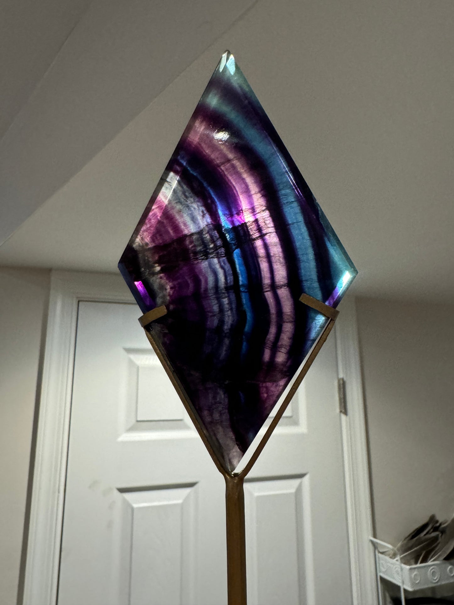 Fluorite Diamond on Stand AAA