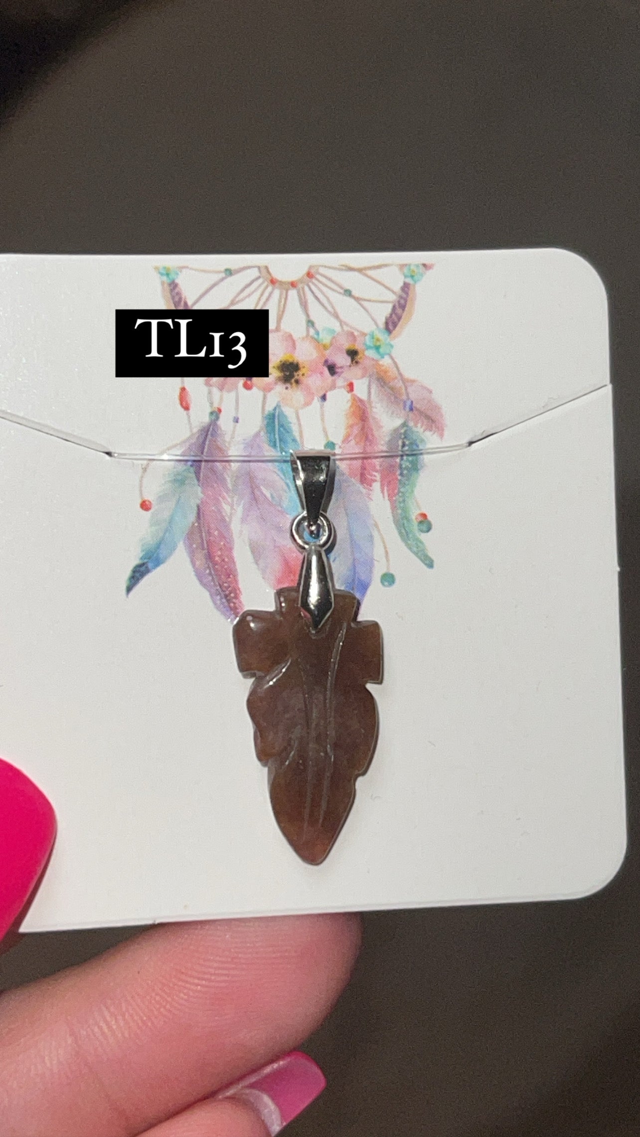 Tourmaline Leaf Pendant (Choose Your Own)