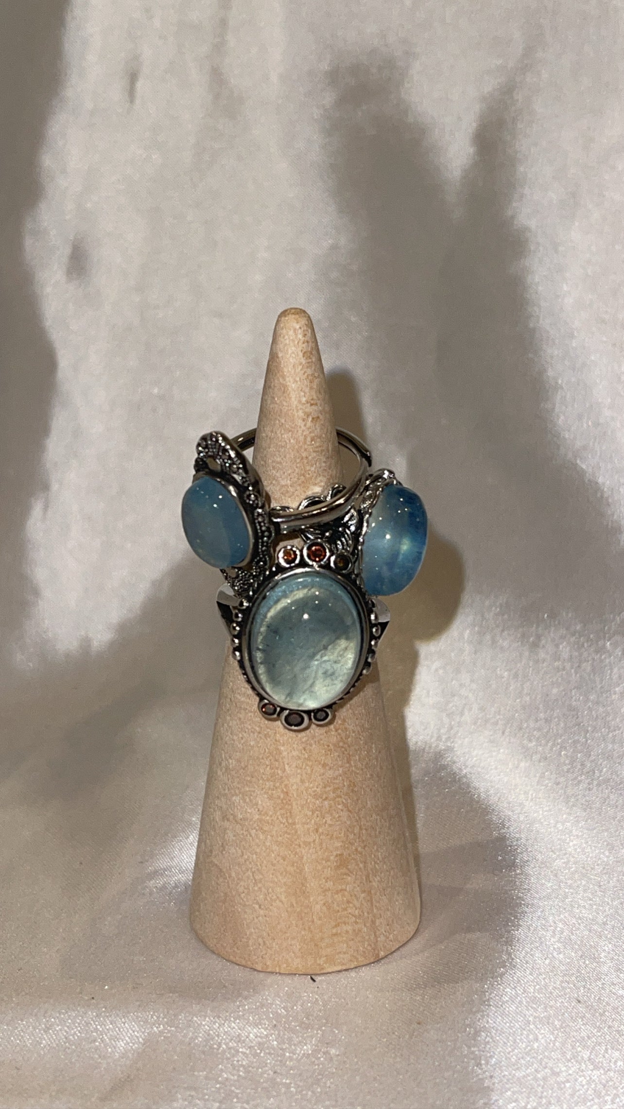 Aquamarine AAA Adjustable Ring