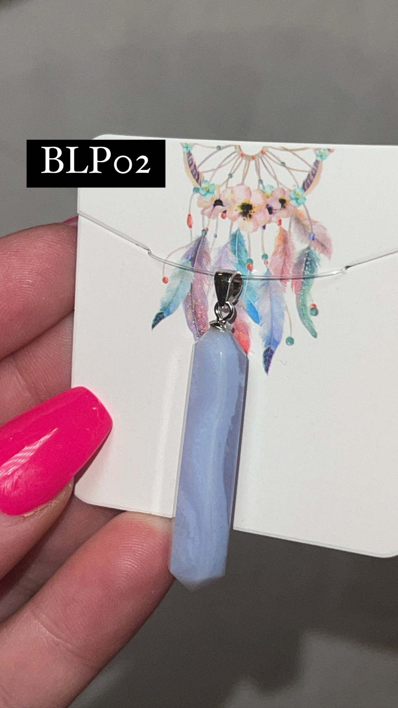 Blue Lace Agate 925 Sterling Silver Pendant (Choose Your Own)