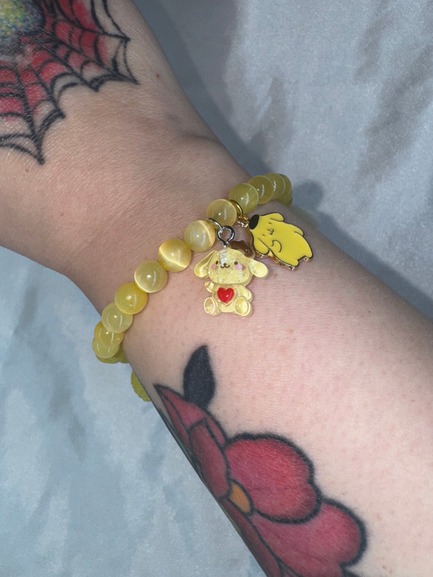 Pompompurin Yellow Selenite 6mm Bracelet