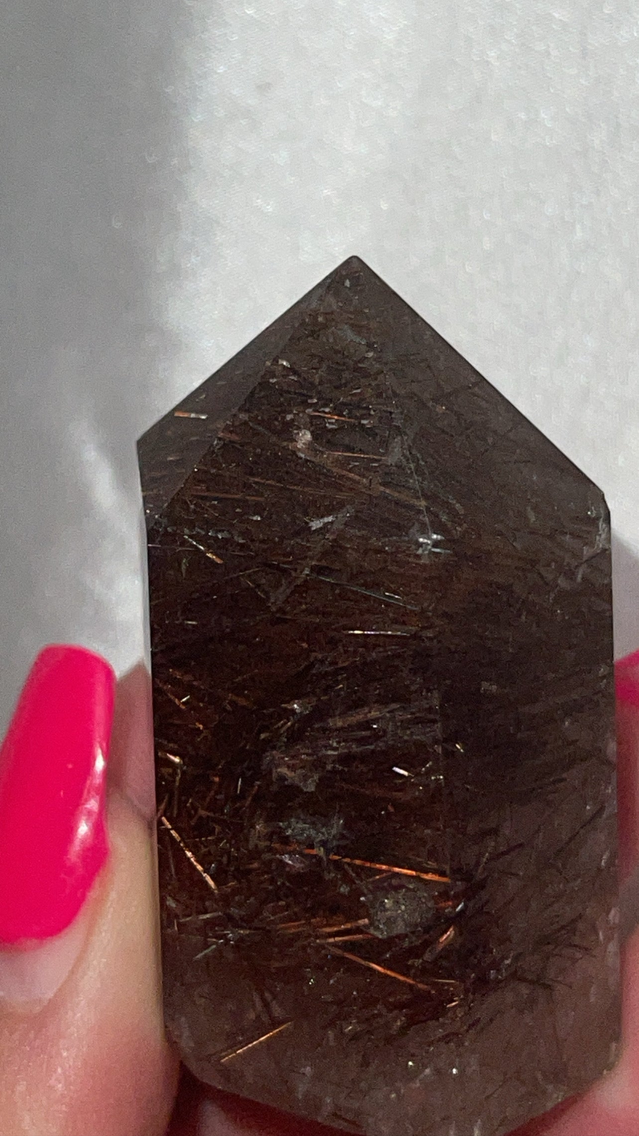 Rare Red Copper Rutile Quartz AAA Tower