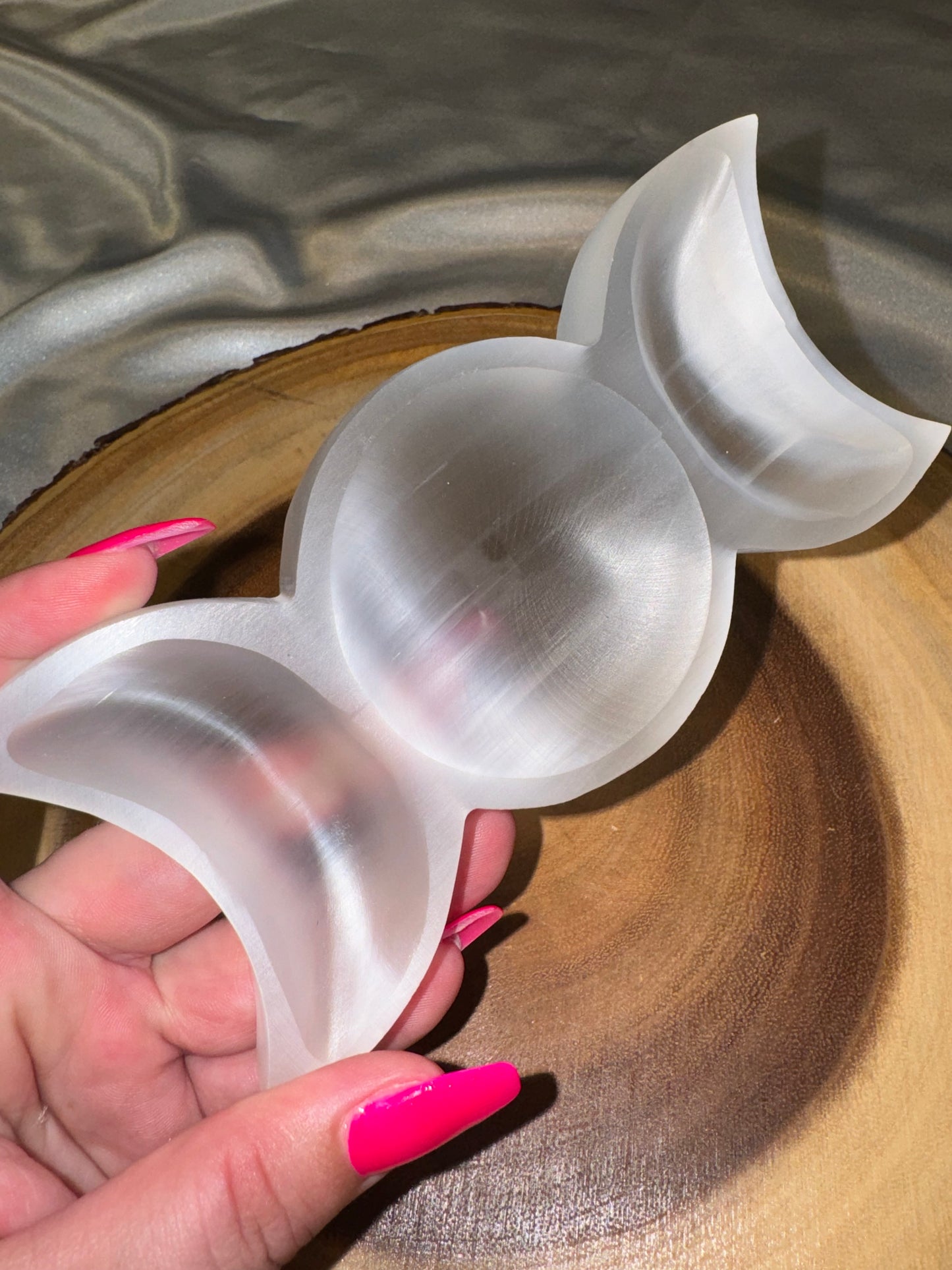Selenite Triple Moon Bowl