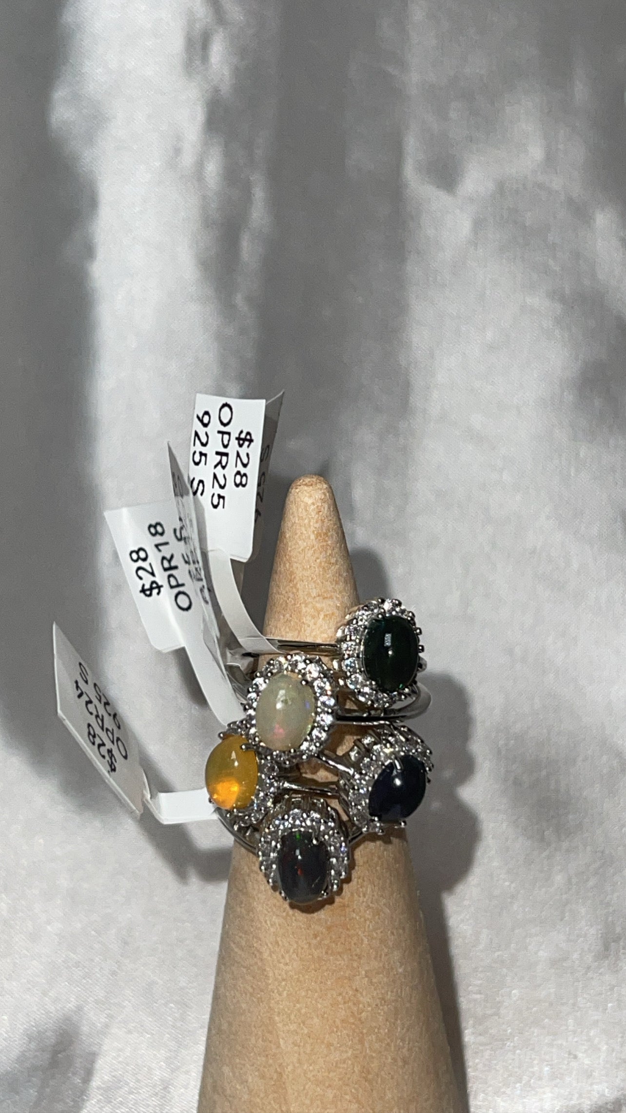 Ethiopian Welo Opal 925 Sterling Silver Adjustable Ring (Choose Your Own)