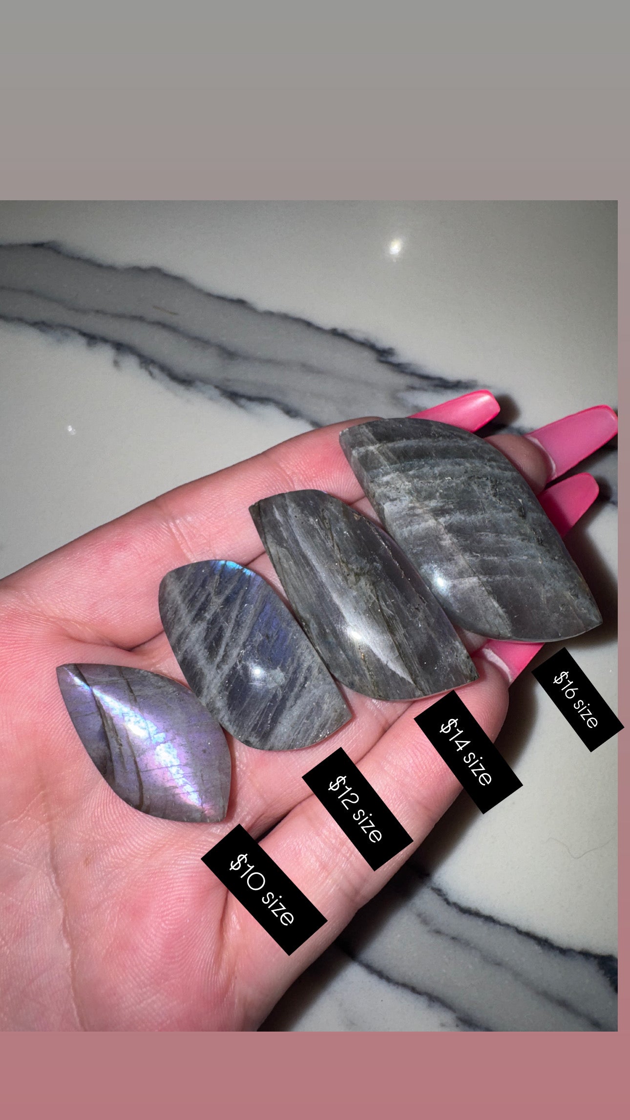 Purple/Pink Flash Labradorite Leaf Cabachon
