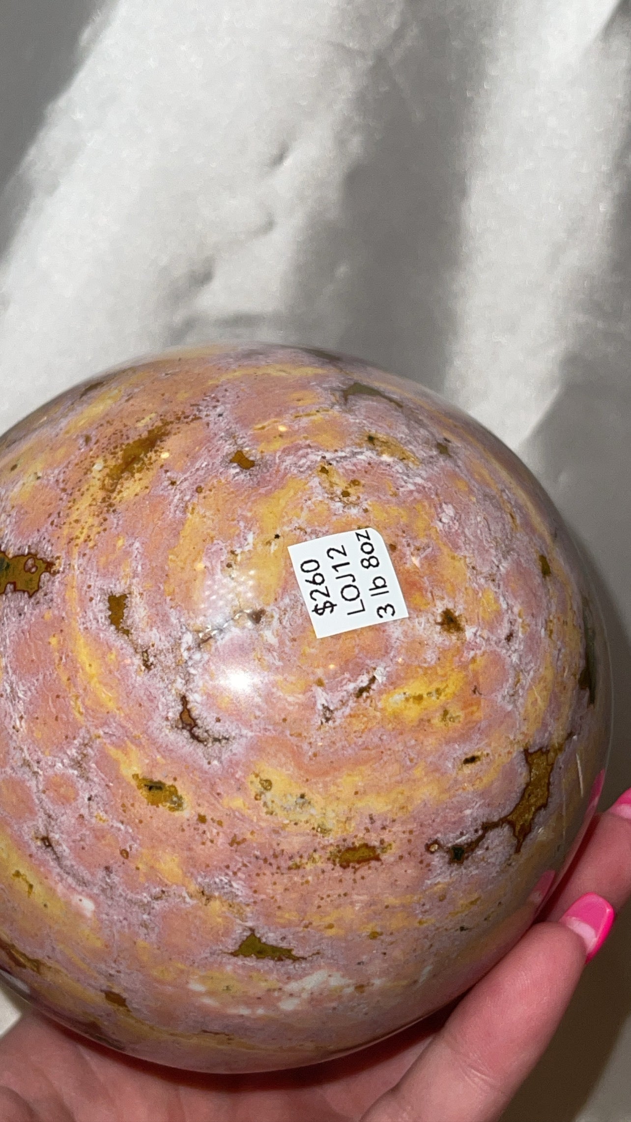 Pink Ocean Jasper AAA XXL Sphere (104mm)