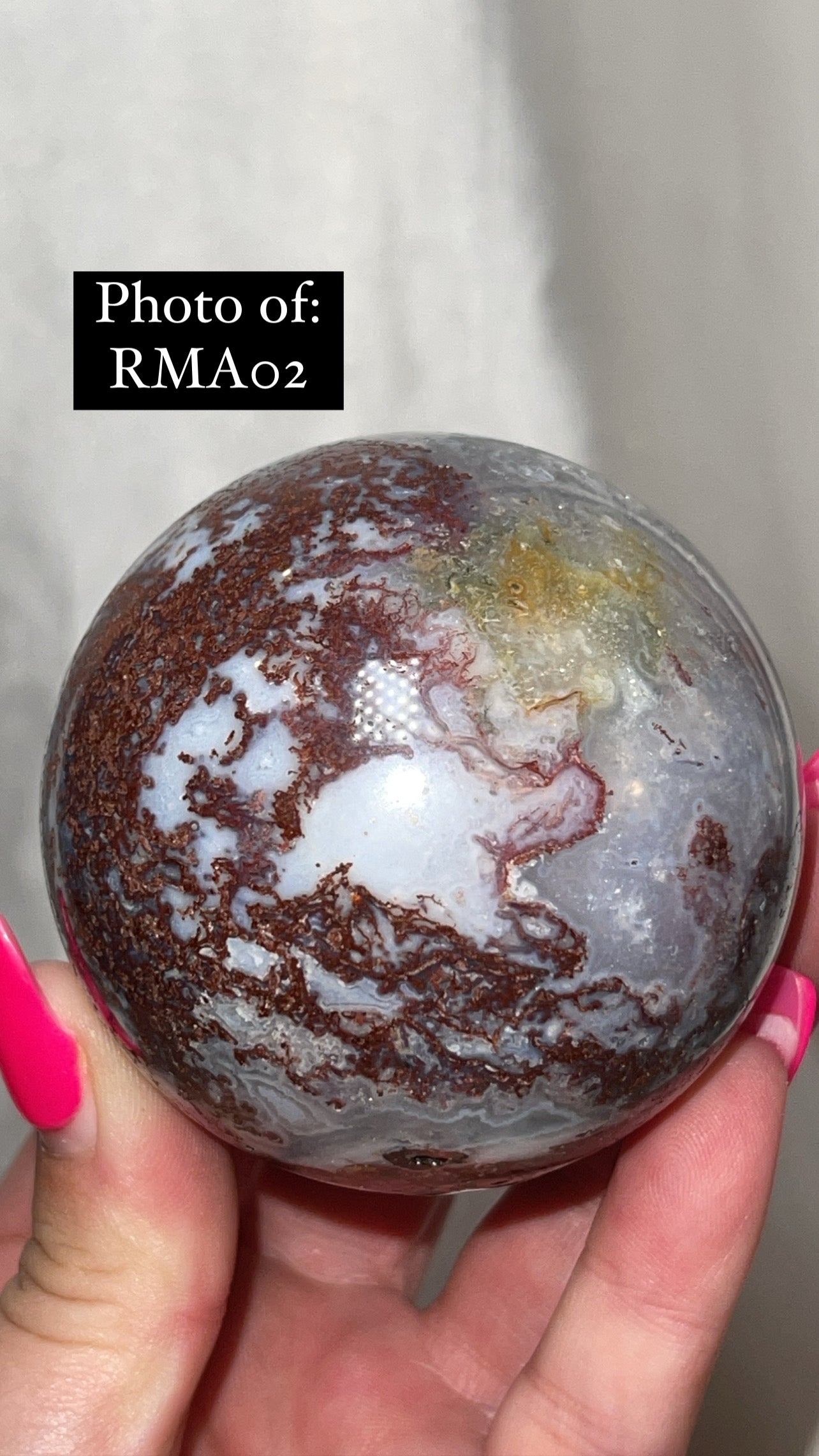 Rare Red Moss Agate Orca Agate Large Sphere