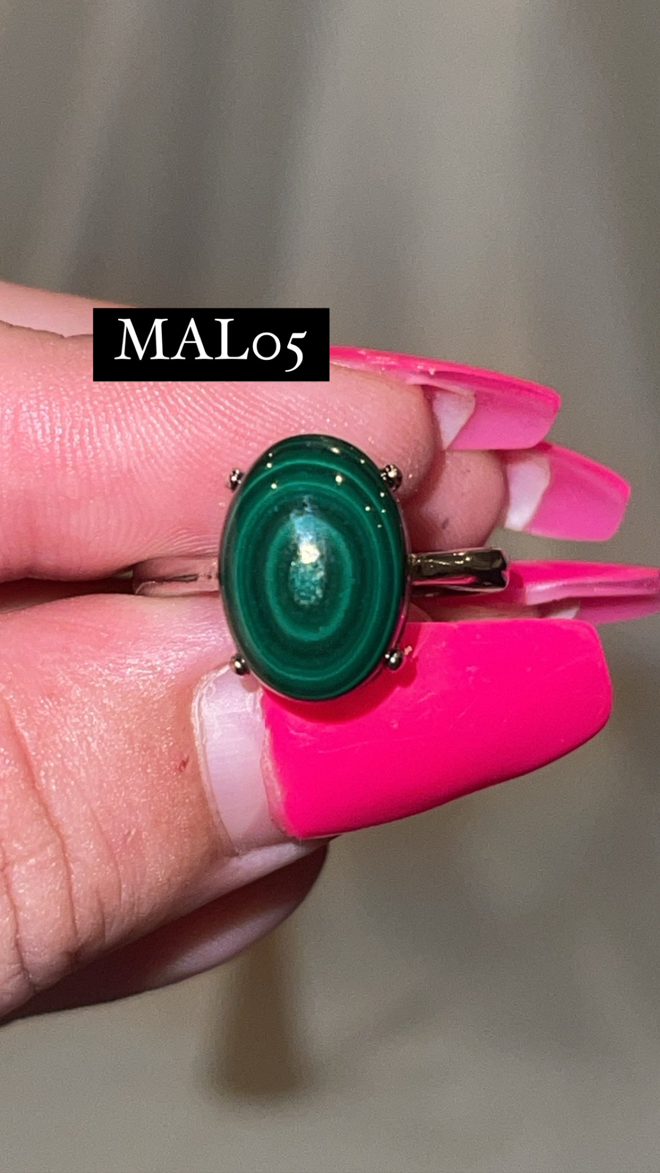 Malachite AAA Adjustable Ring (Choose Your Own)