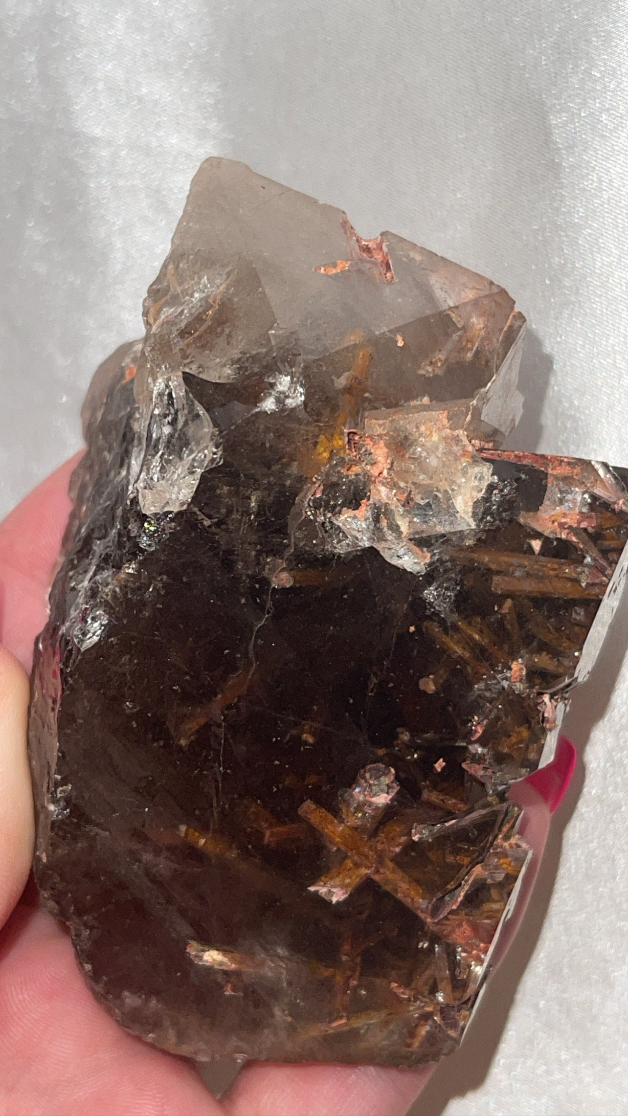 Rare Red Epidote Smoky Quartz AAA Large Raw Point