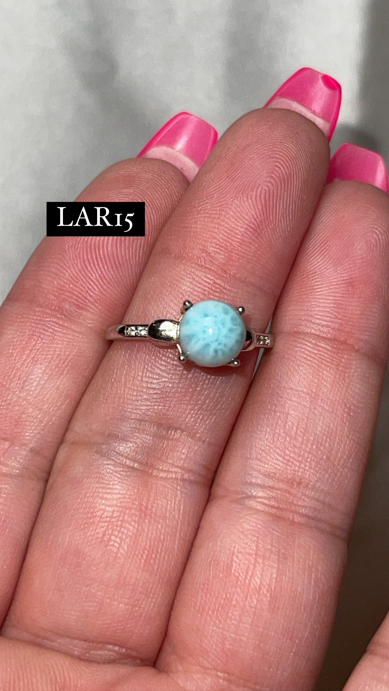 Larimar AAA 925 Sterling Silver Adjustable Ring (Choose Your Own)