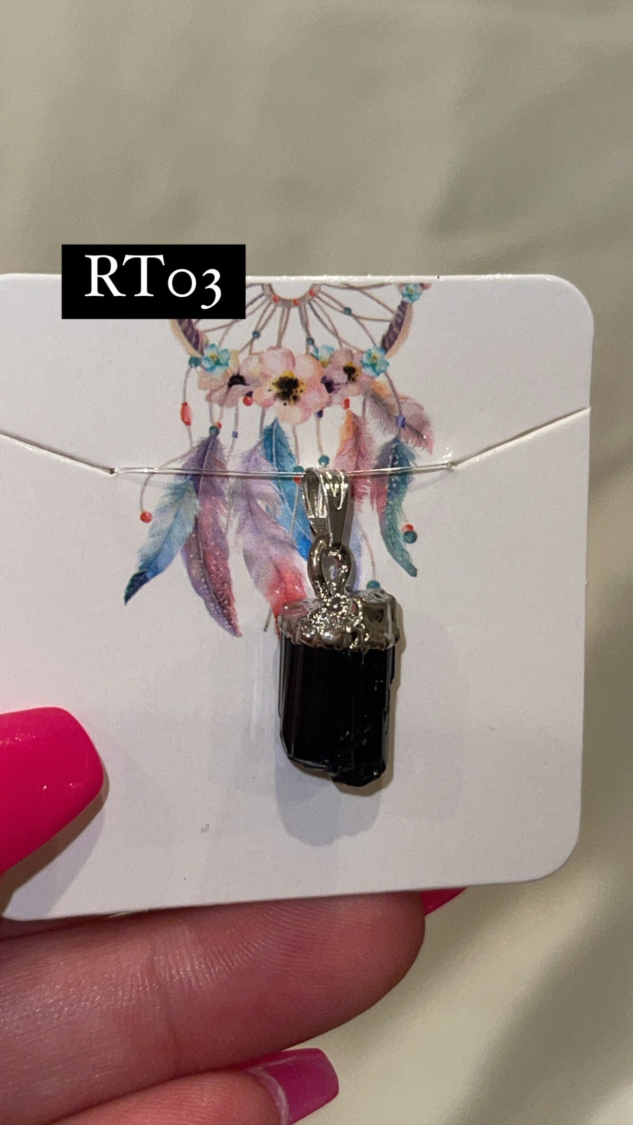 Black Tourmaline Raw Pendant (Choose Your Own)