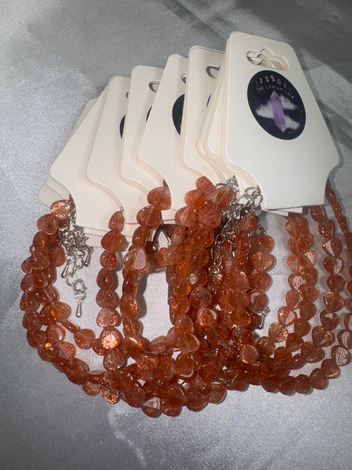 Sunstone AAA Heart bracelet adjustable