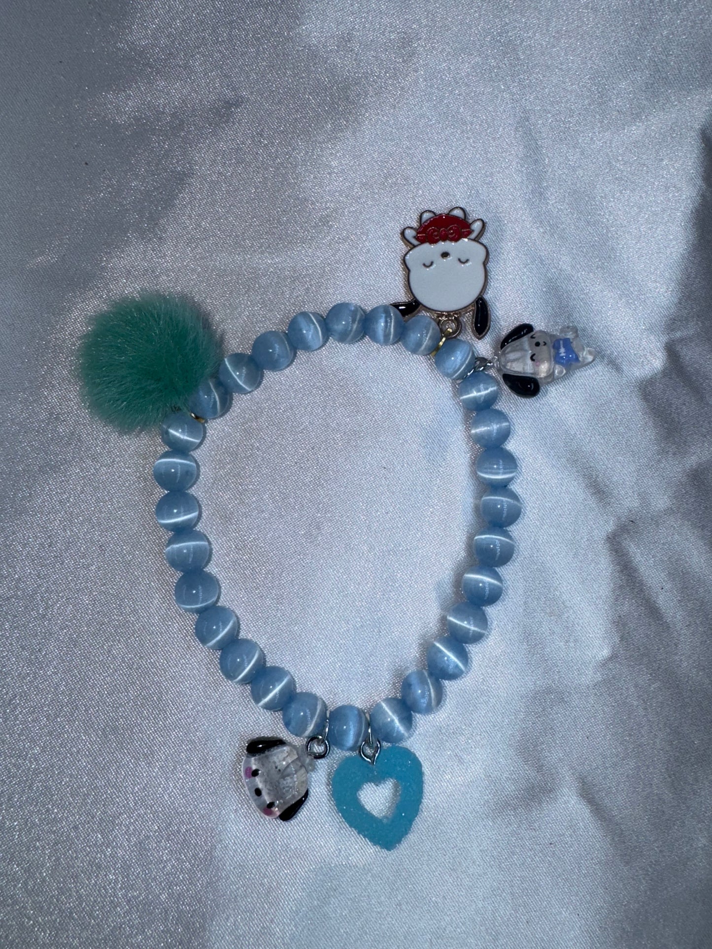 Pochacco Blue Selenite 6mm Bracelet