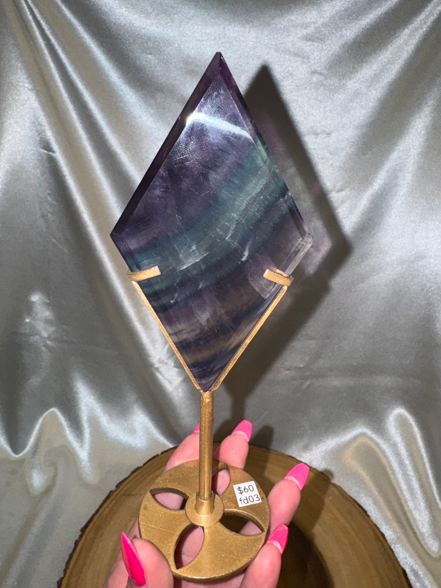 Fluorite Diamond on Stand AAA