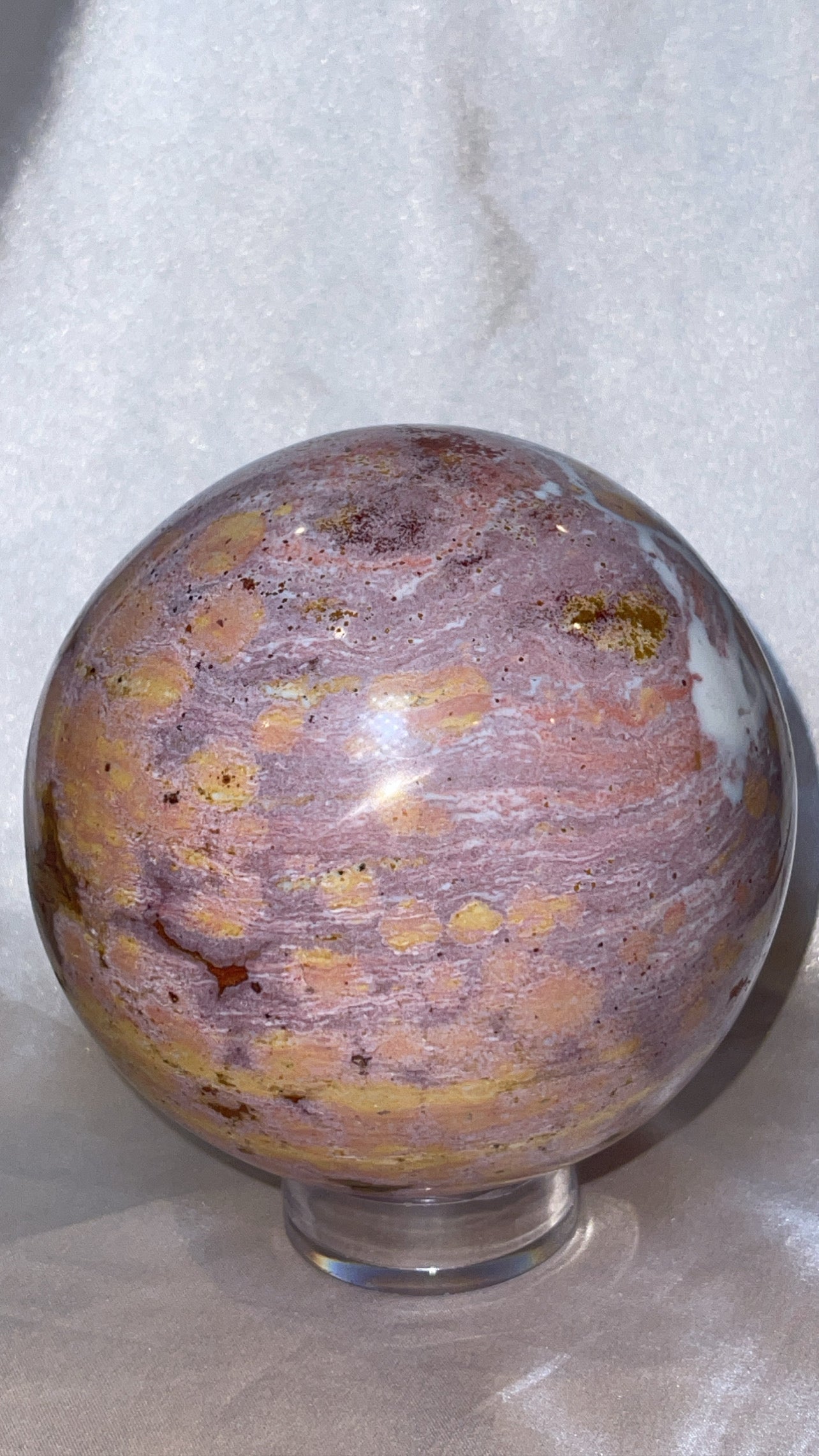 Pink Ocean Jasper AAA XXL Sphere (104mm)