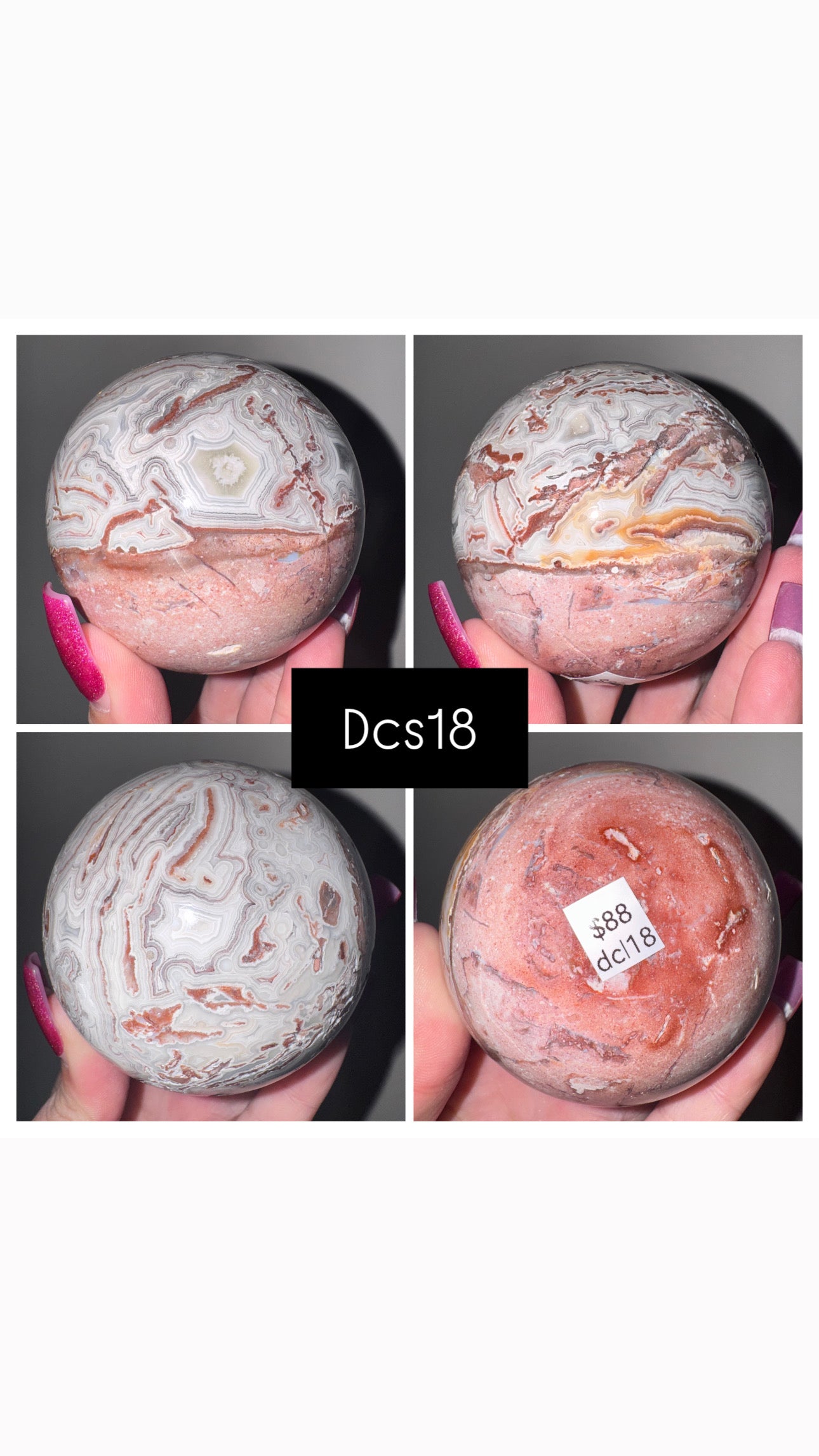 Druzy Mexican Crazy Lace Agate Sphere