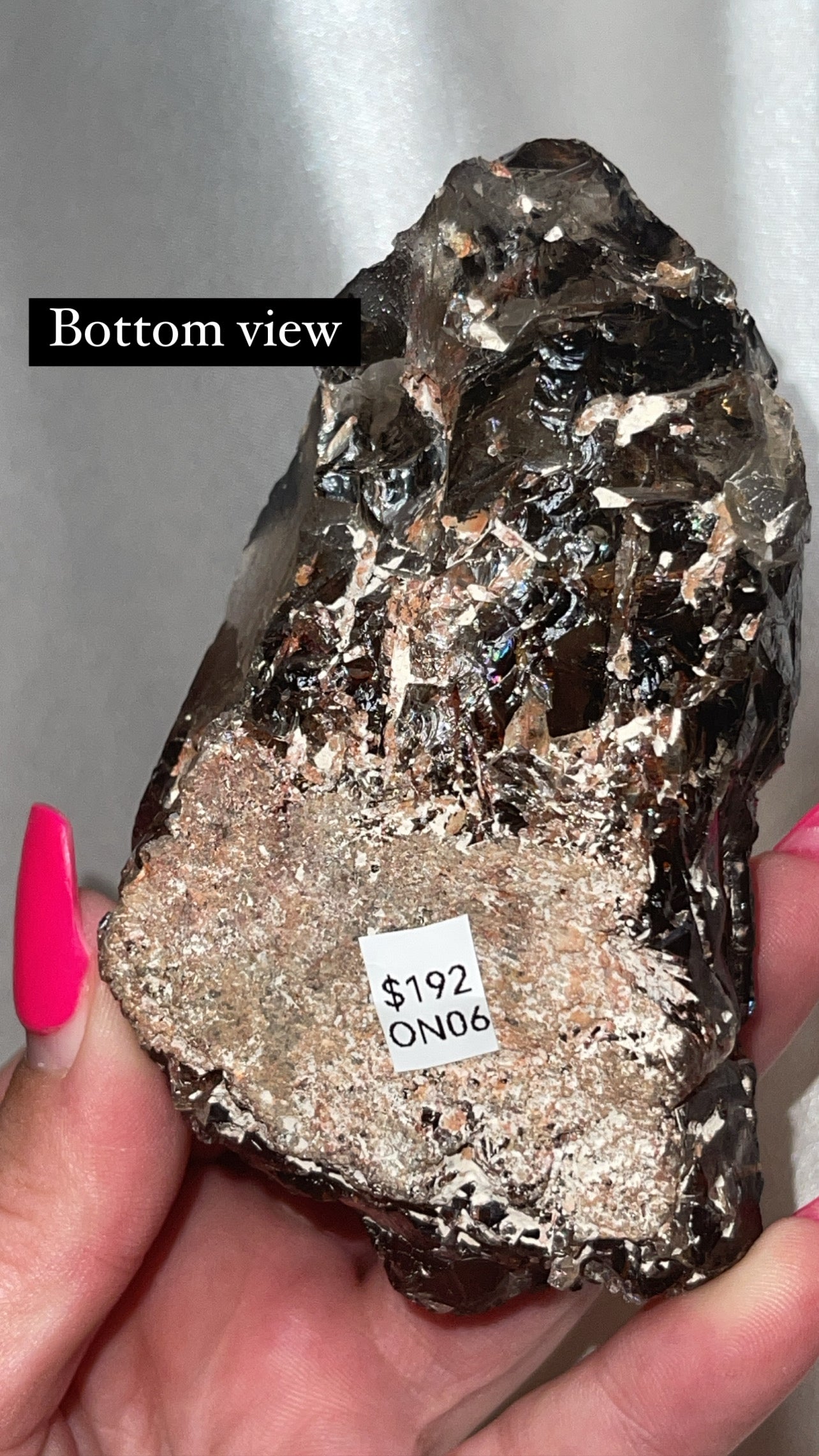 Rare Red Epidote Smoky Quartz AAA Large Semi-Polished Double Terminated Point