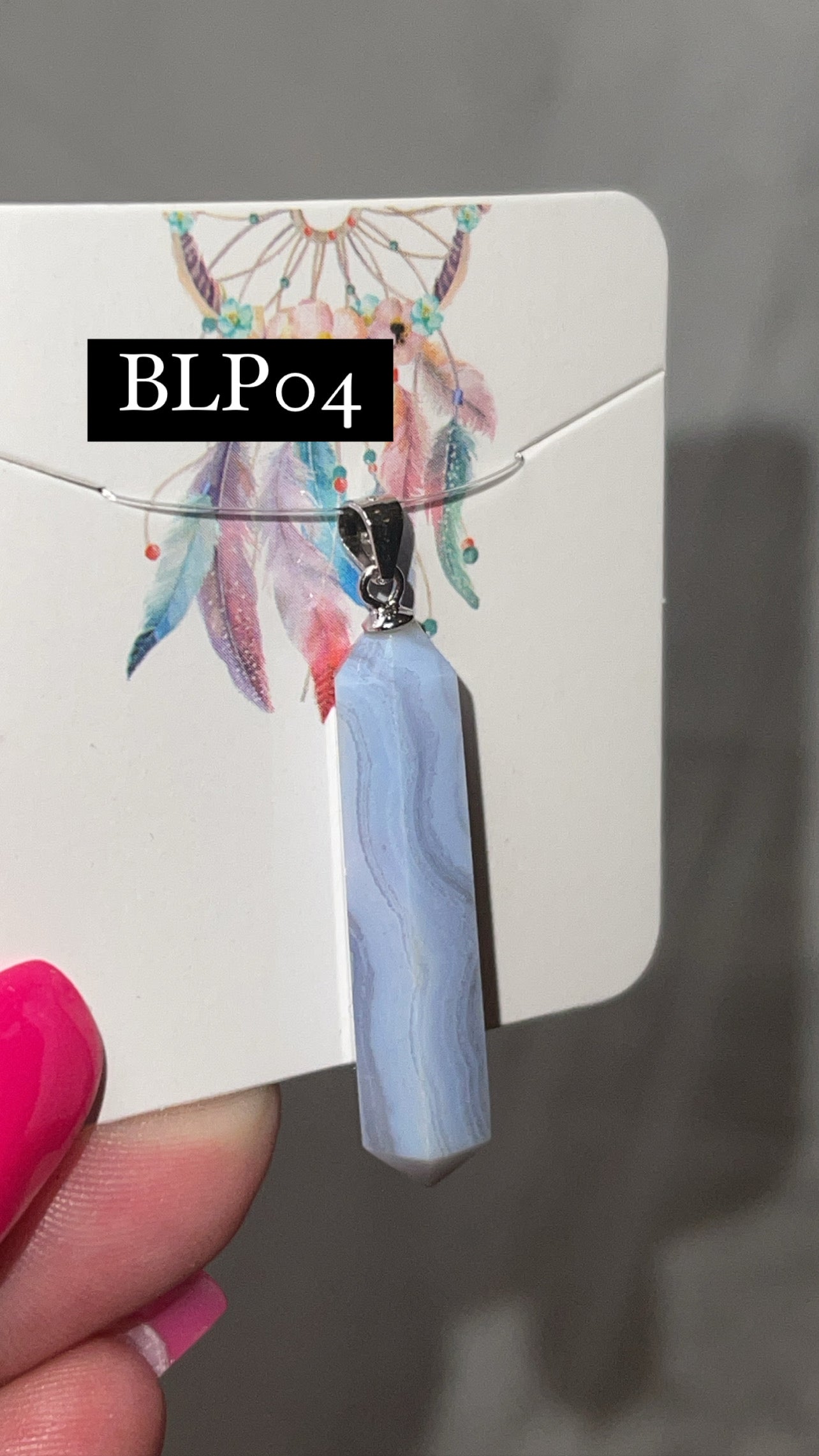 Blue Lace Agate 925 Sterling Silver Pendant (Choose Your Own)