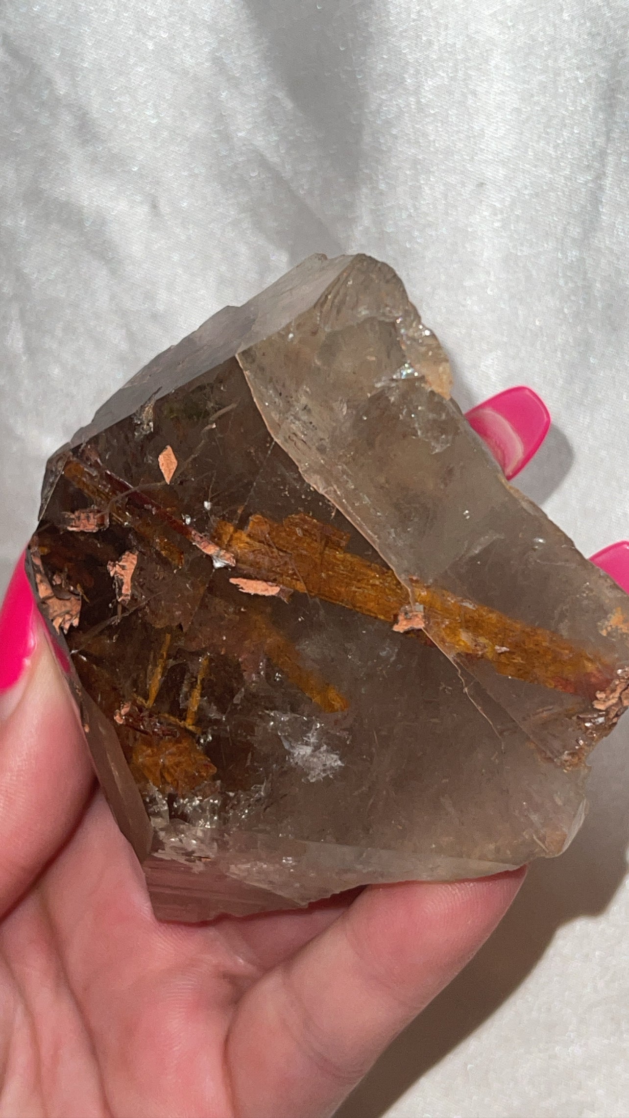 Rare Red Epidote Smoky Quartz AAA Large Raw Point