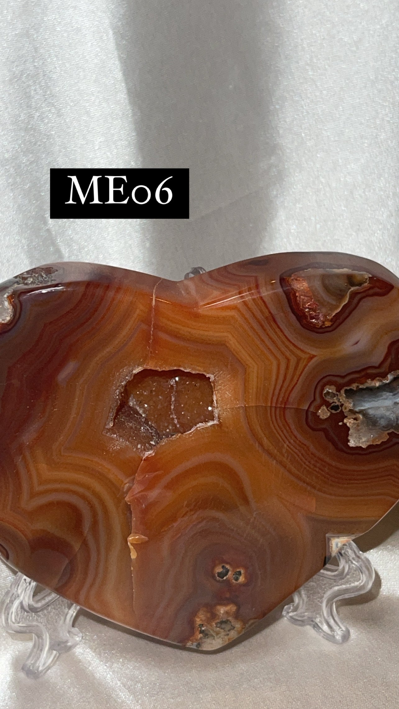 Druzy Carnelian Large Heart on Stand