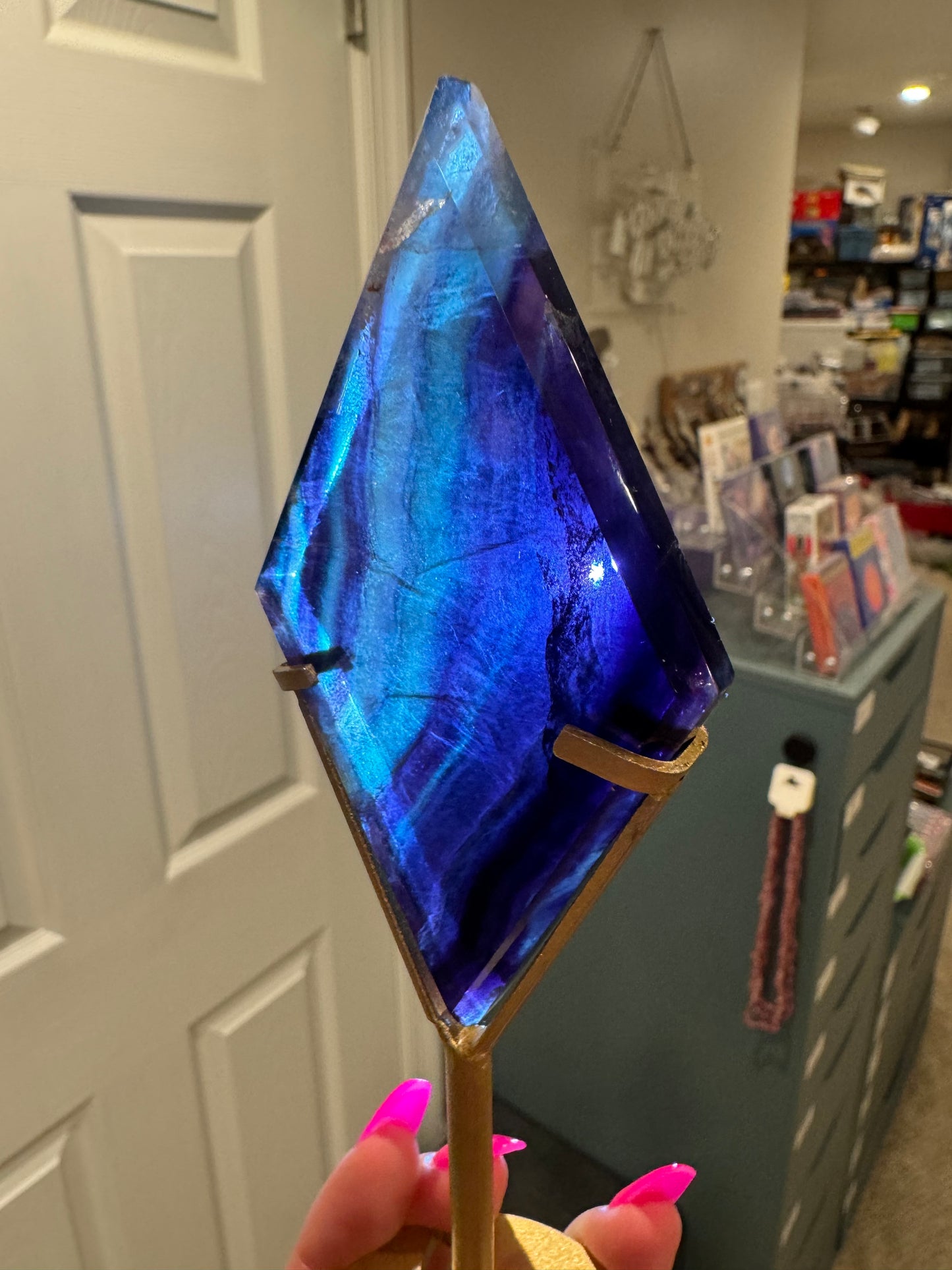 Fluorite Diamond on Stand AAA