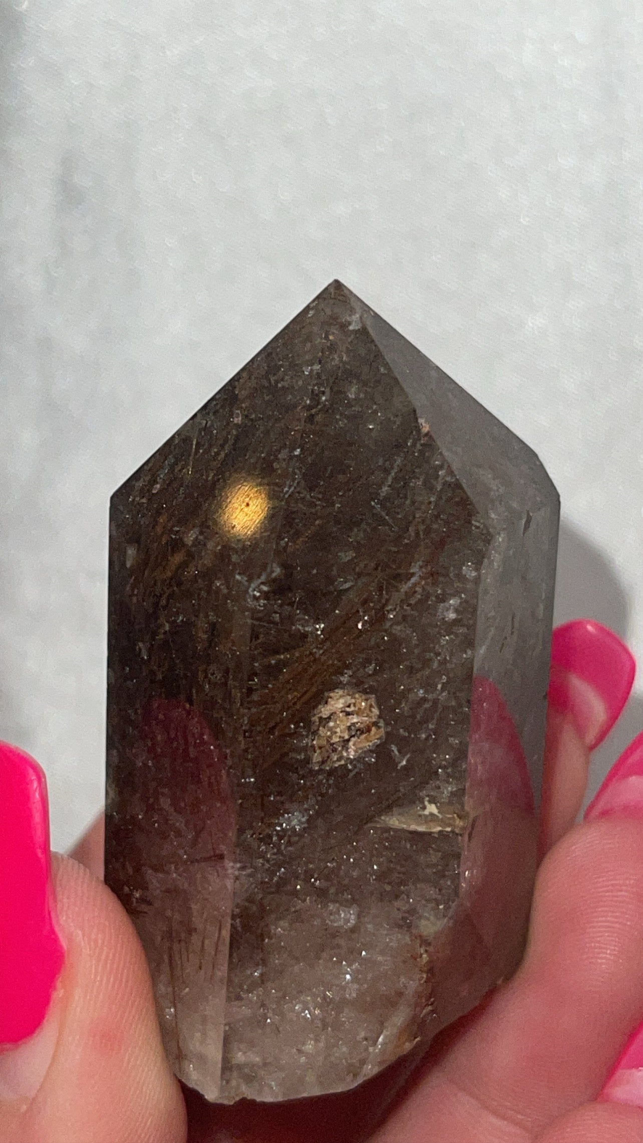 Rare Red Copper Rutile Quartz AAA Tower