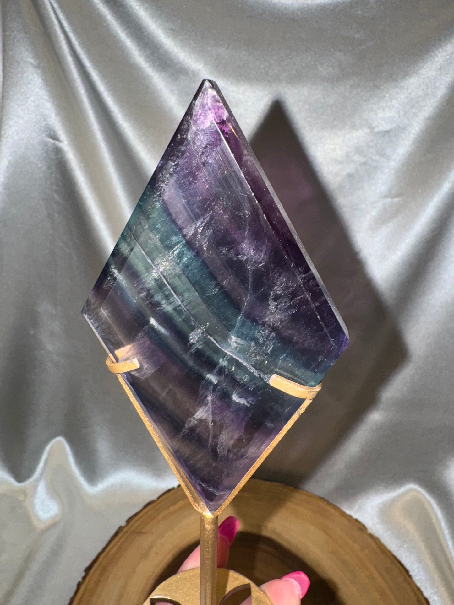 Fluorite Diamond on Stand AAA
