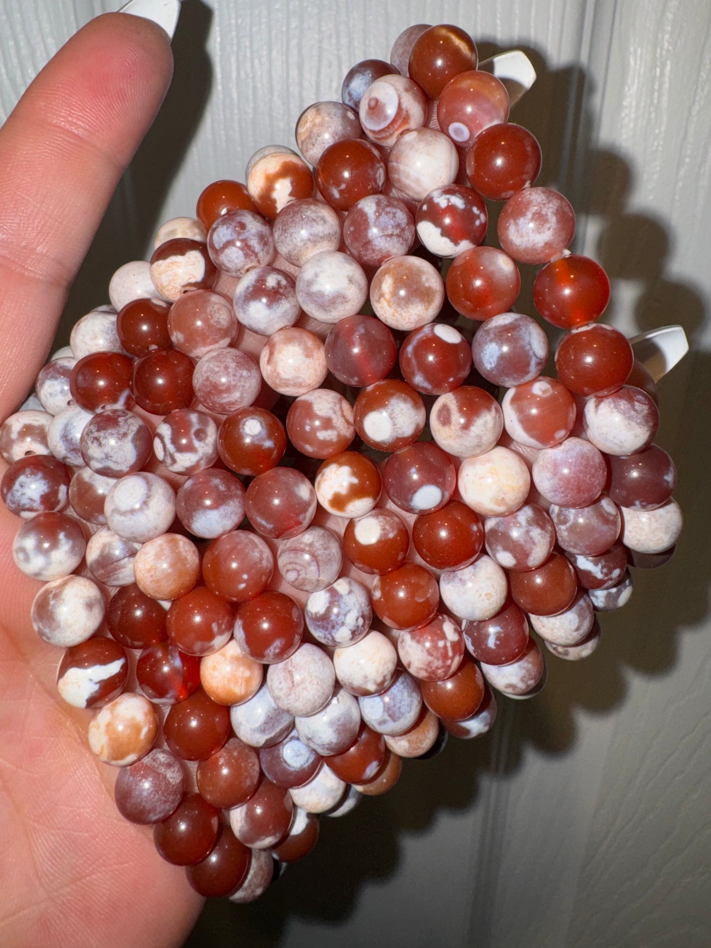 Carnelian Orca Agate 8mm Bracelet
