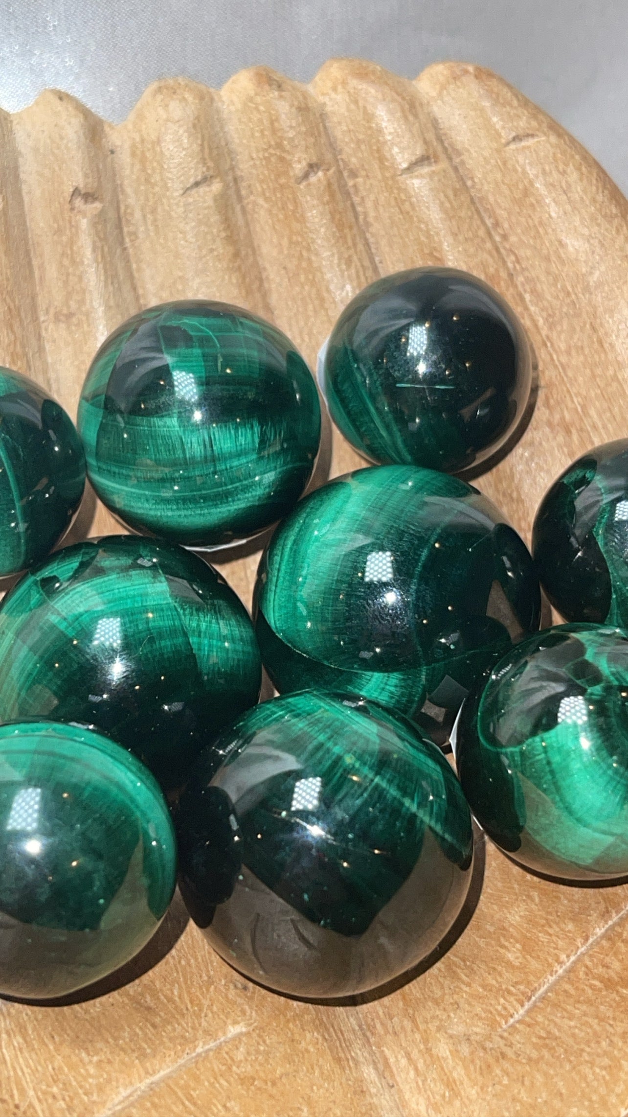 Velvet Fibrous Malachite AAA Sphere