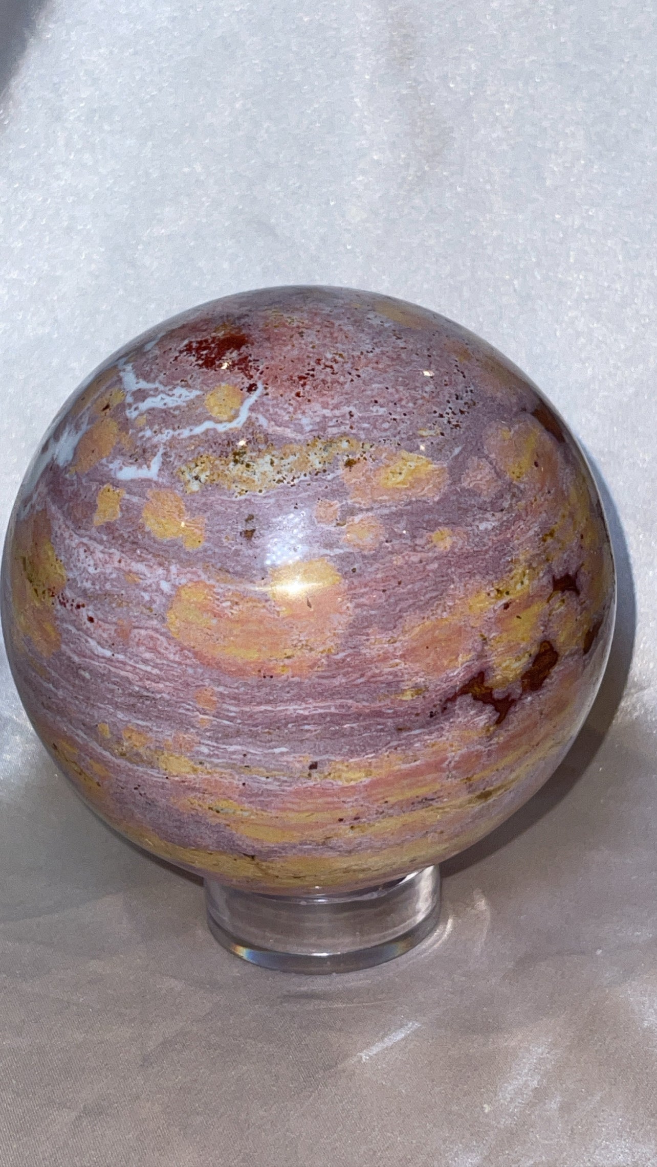 Pink Ocean Jasper AAA XXL Sphere (104mm)