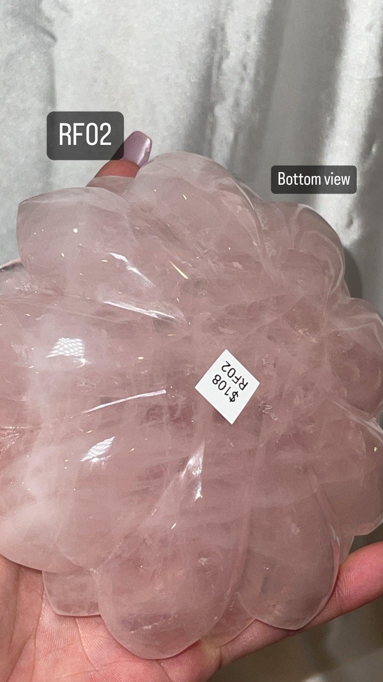Rose Quartz AAA Lotus Plate