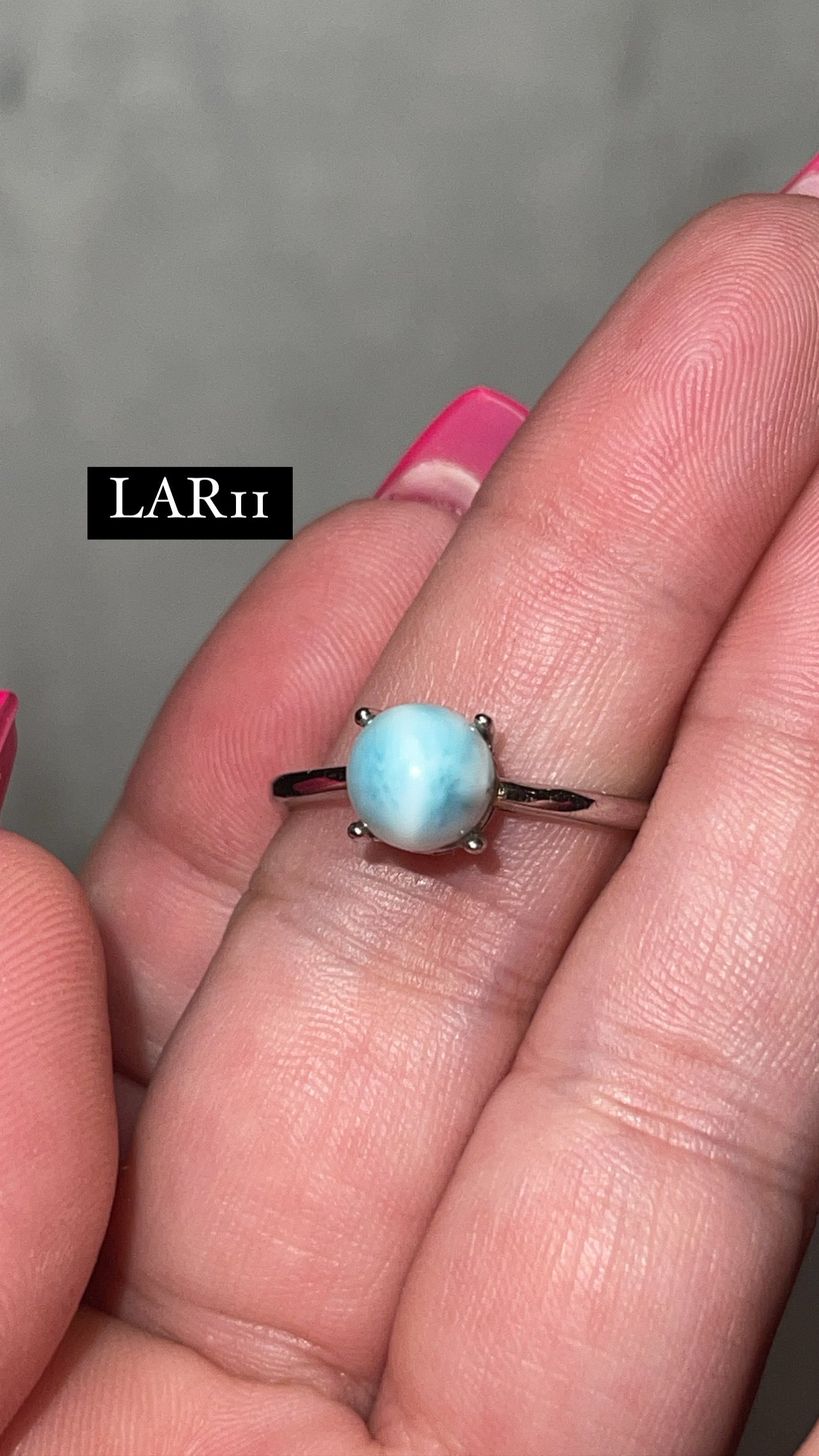 Larimar AAA 925 Sterling Silver Adjustable Ring (Choose Your Own)
