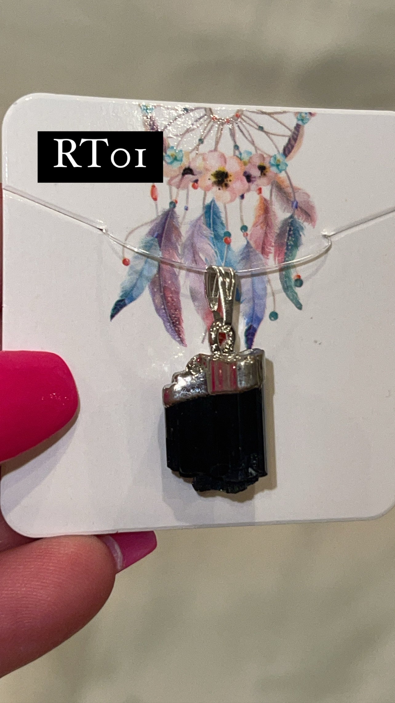 Black Tourmaline Raw Pendant (Choose Your Own)