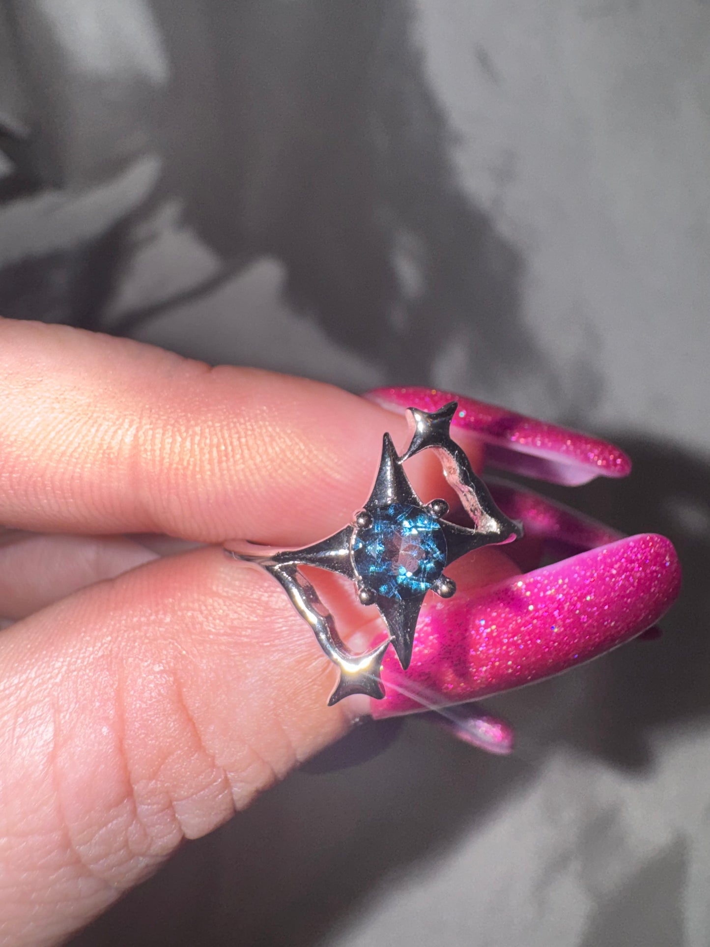 Blue Topaz Adjustable Ring
