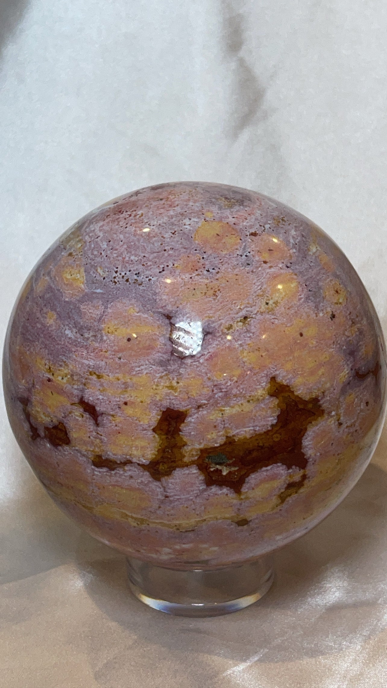Pink Ocean Jasper AAA XXL Sphere (104mm)
