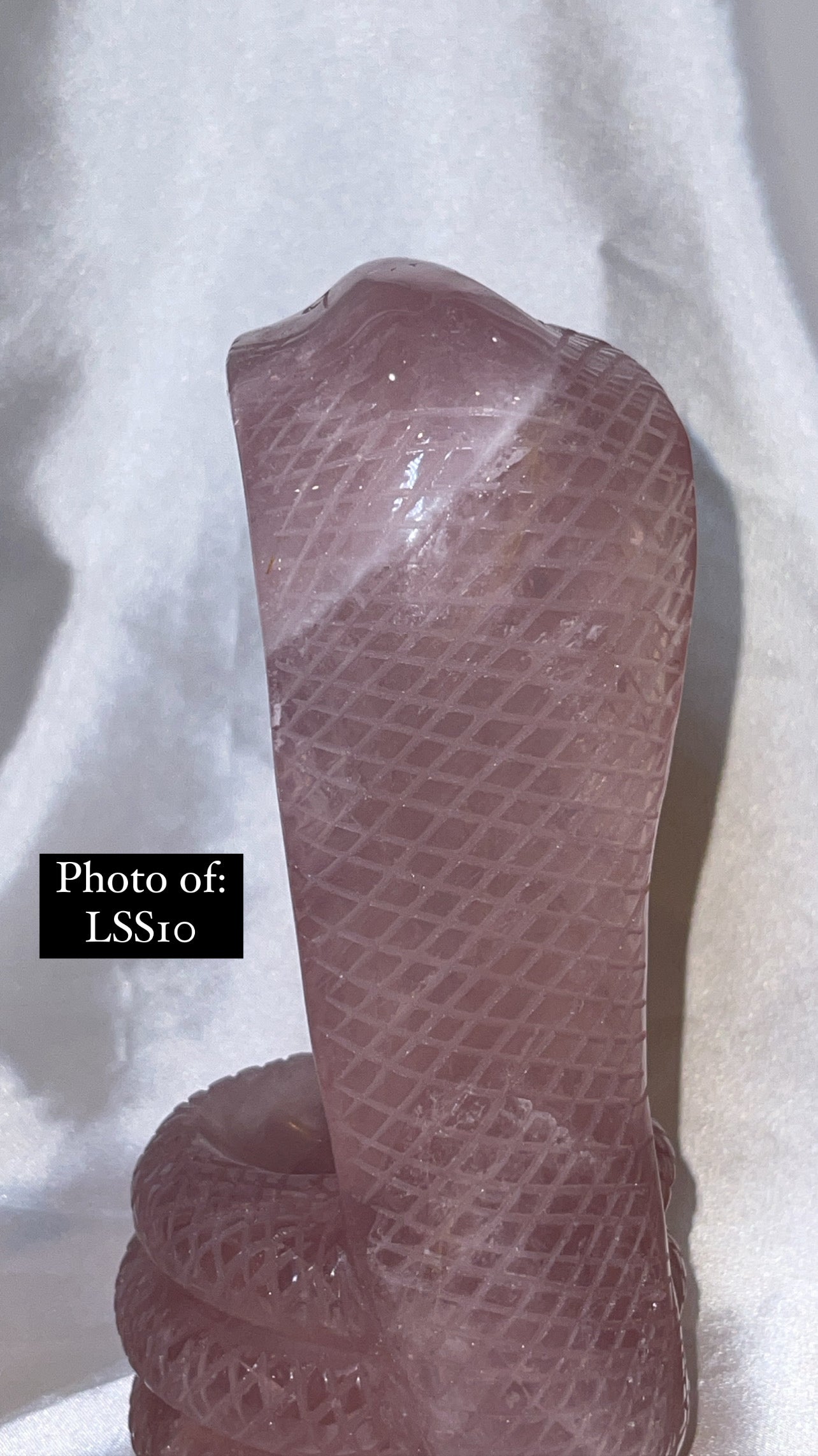 Rose Quartz Large Snake Sphere Holder Carving