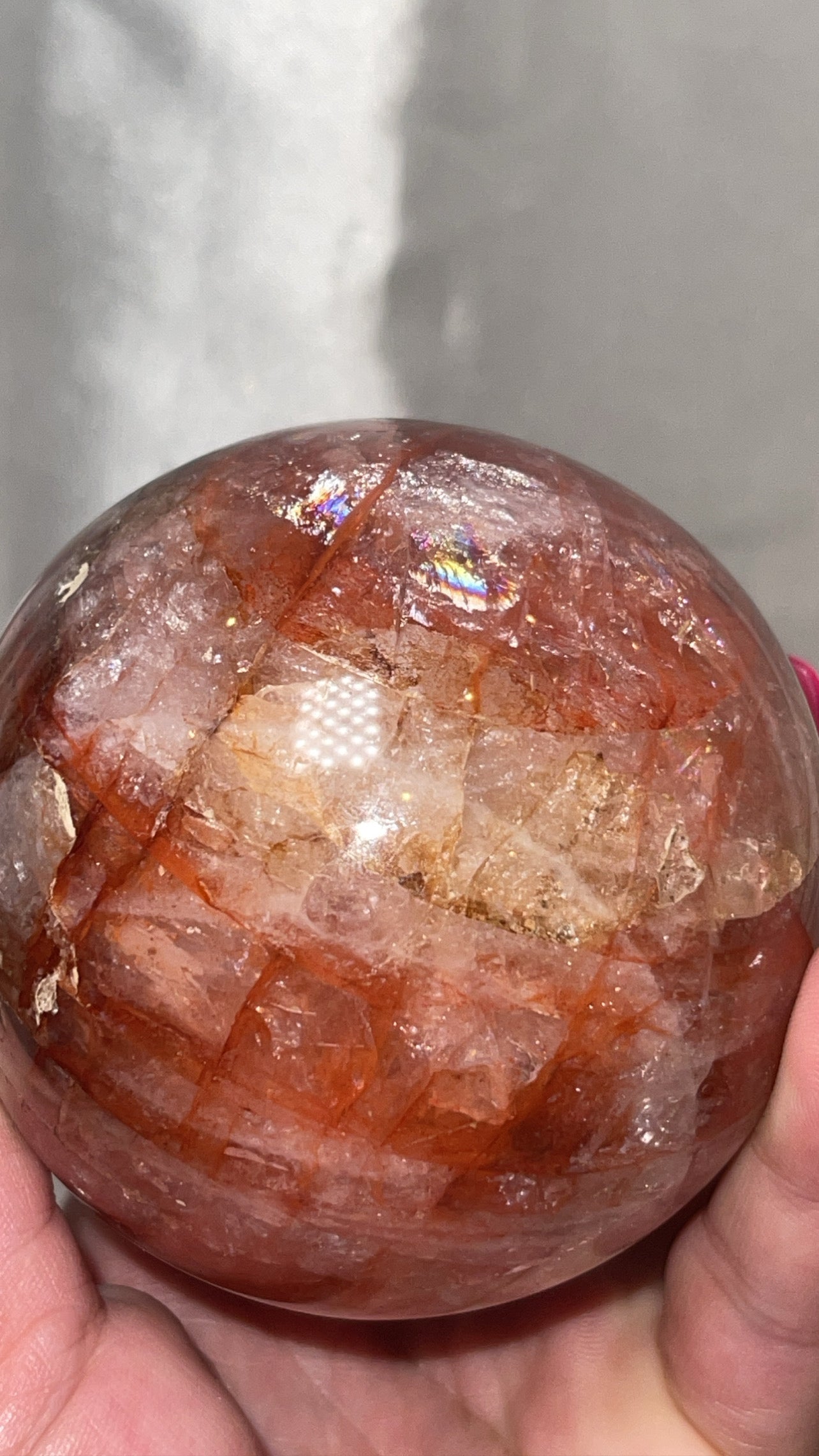 Hematoid Star Rose Quartz Large Sphere (75mm)