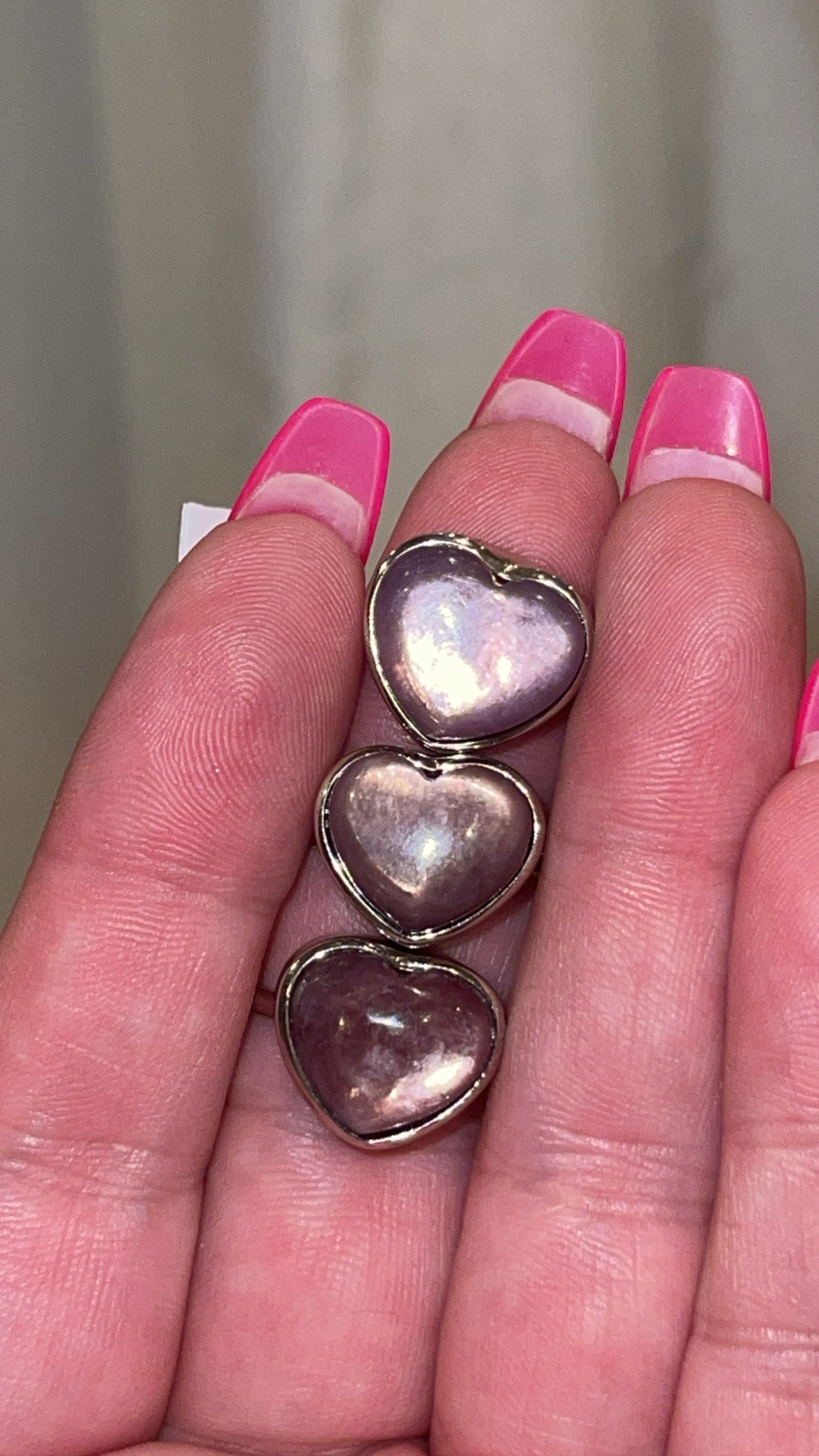 Gem Lepidolite 925 Sterling Silver Adjustable Heart Ring (Choose Your Own)