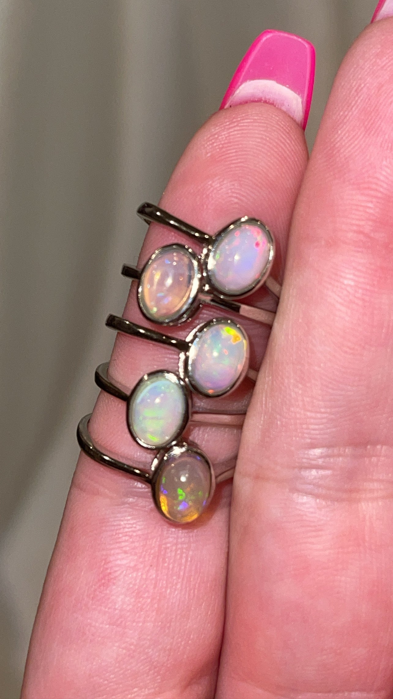 Ethiopian Welo Opal 925 Sterling Silver Adjustable Ring (Choose Your Own)