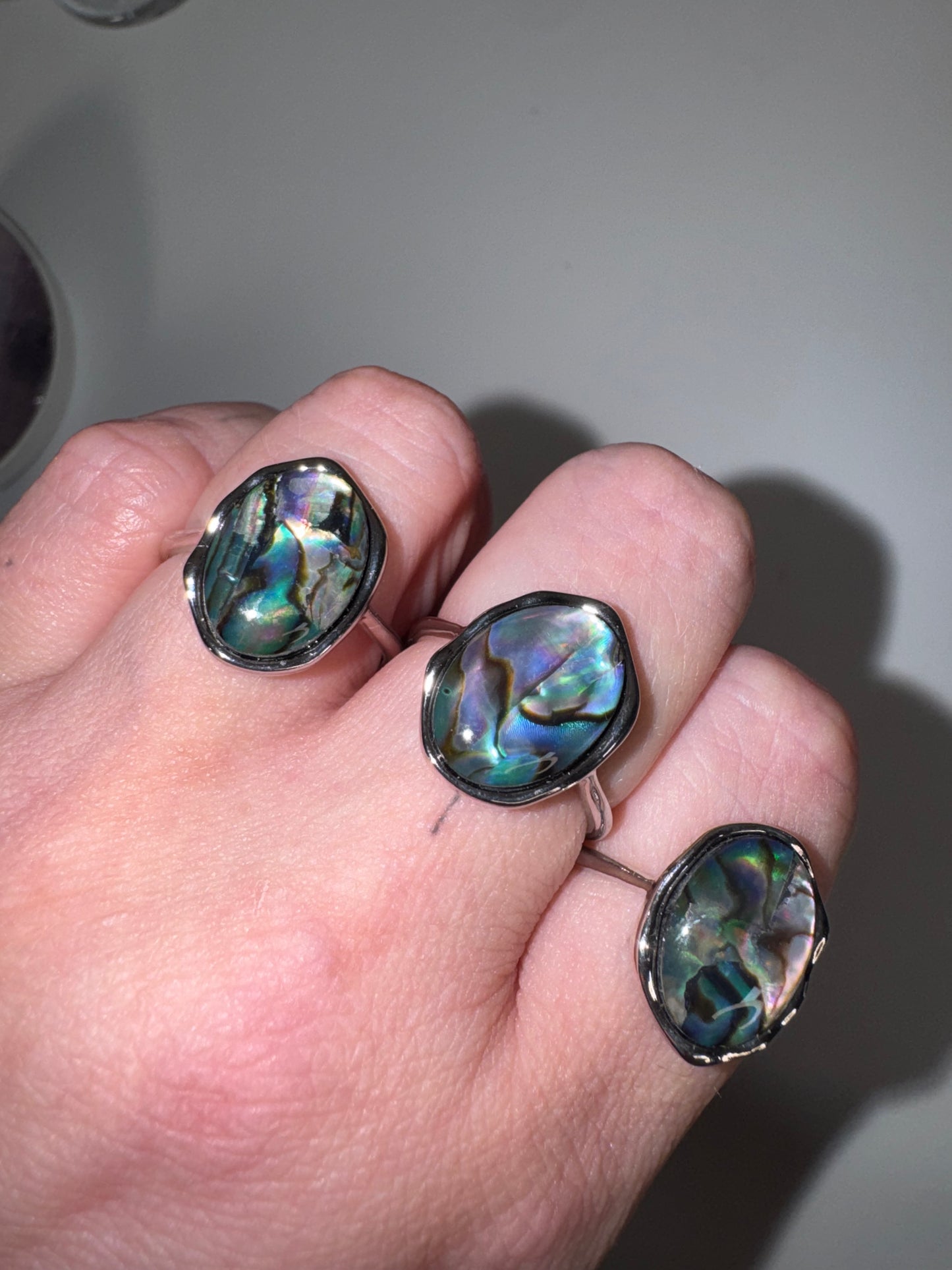 Abalone Shell Adjustable Ring