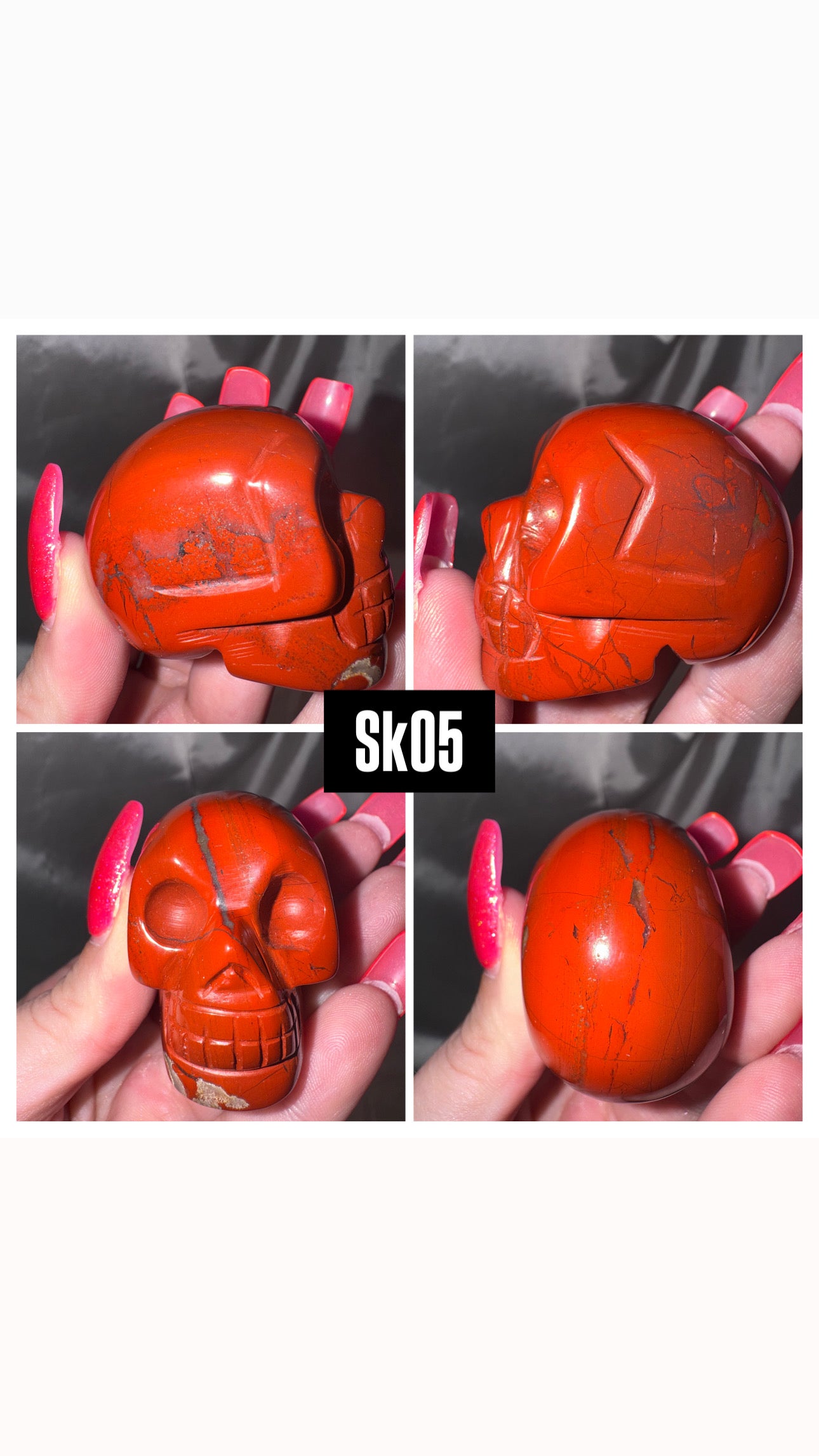 Red Jasper Skull