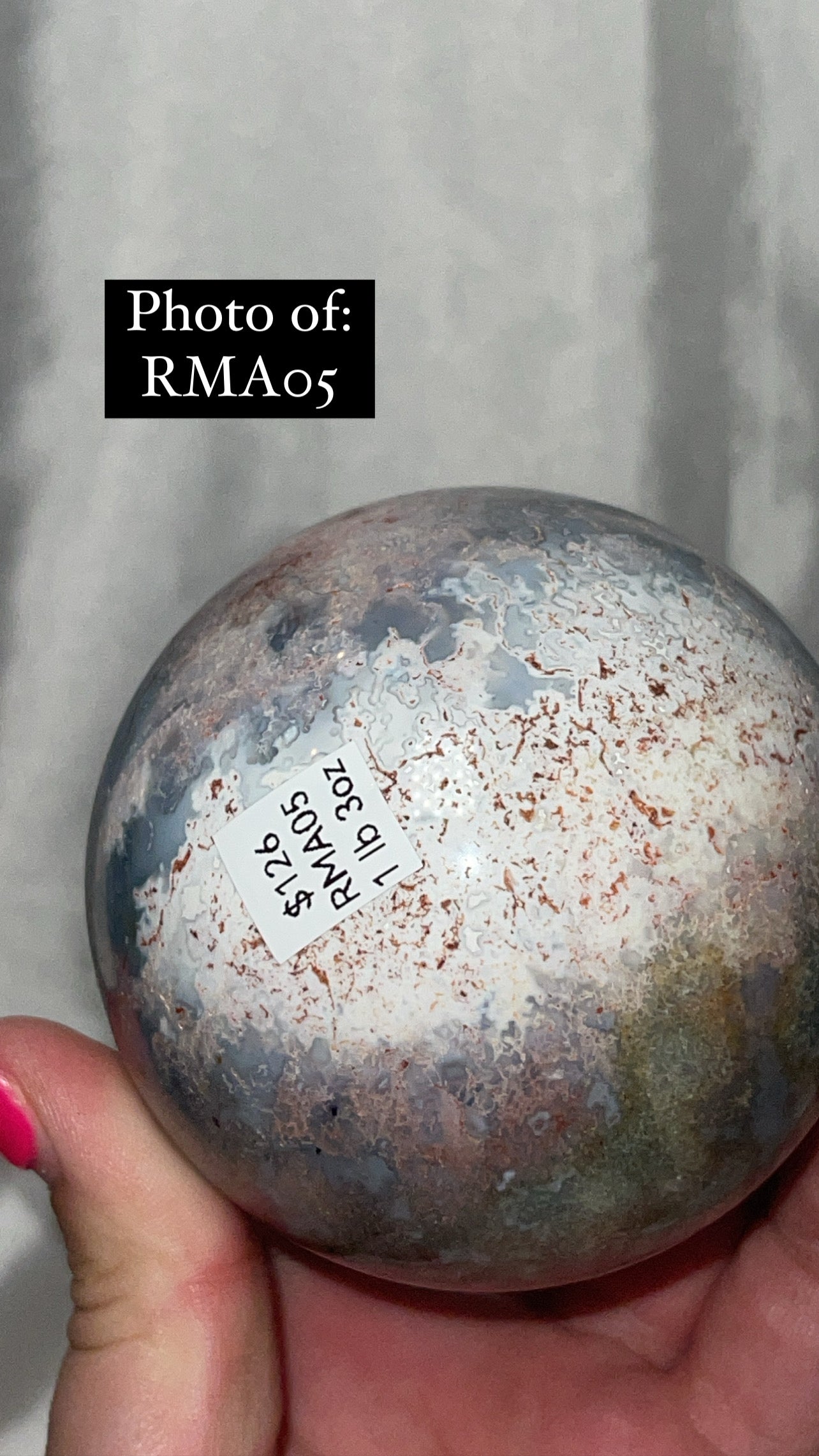 Rare Red Moss Agate Orca Agate Large Sphere