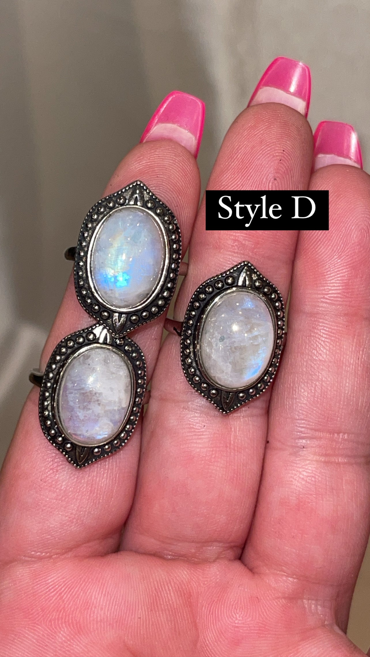 Rainbow Moonstone AAA Adjustable Ring