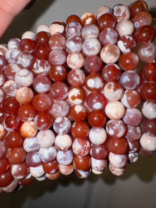 Carnelian Orca Agate 8mm Bracelet