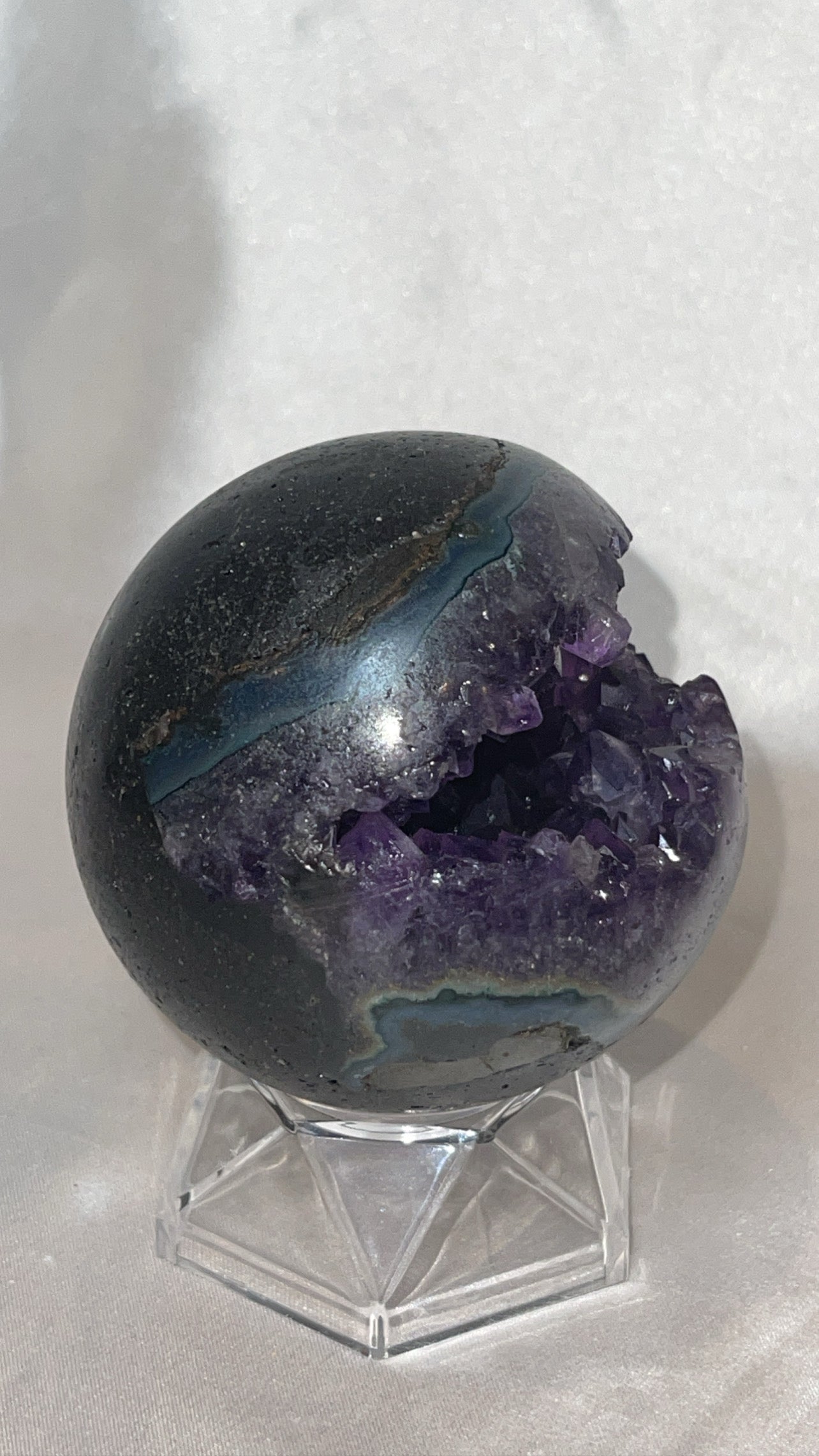 Amethyst High Grade Geode Sphere (70mm)